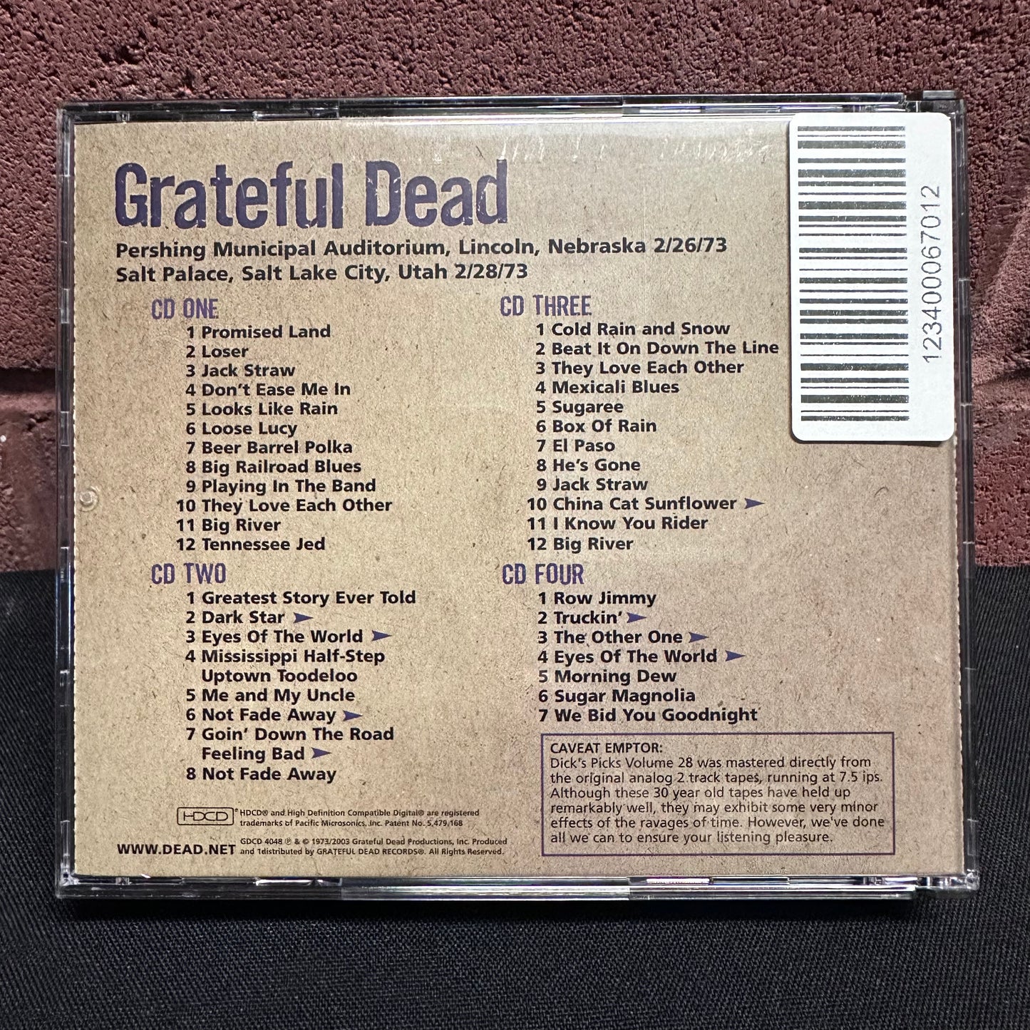 Used CD: The Grateful Dead "Dick's Picks 28: Salt Palace, Salt Lake City, UT February 28 1973; Pershing Municipal Auditorium, Lincoln, NE February 26 1973" 3xCD (2003 Press)