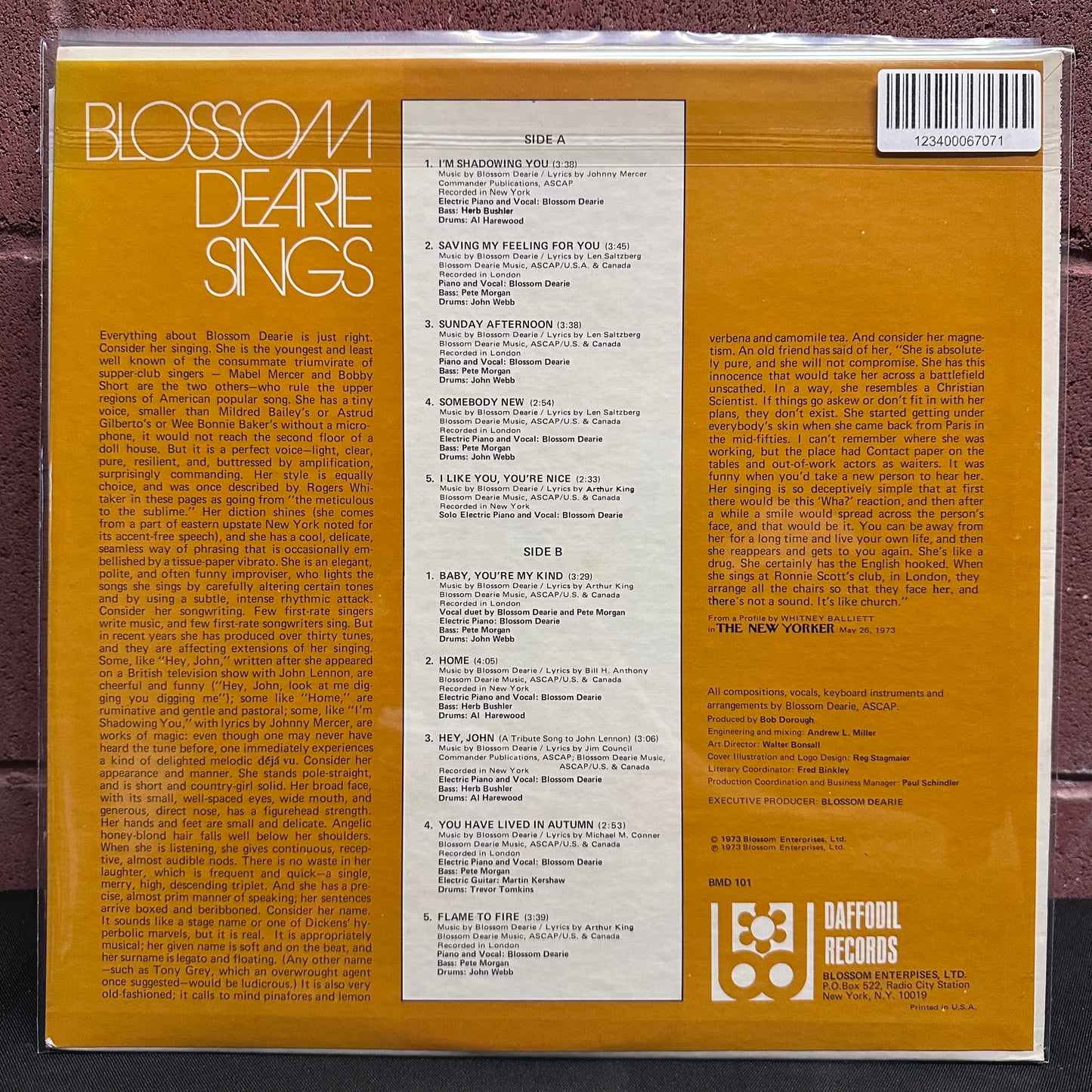 Used Vinyl: Blossom Dearie "Blossom Dearie Sings, Volume I" LP (1973 Press - Signed Sleeve)