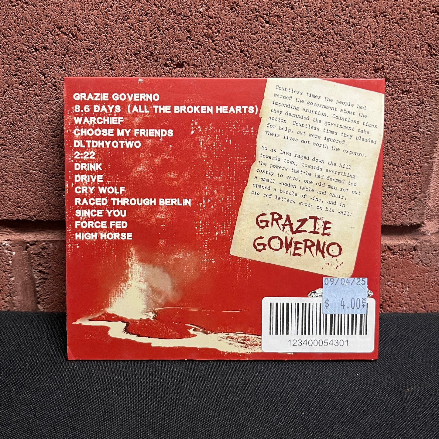 Used CD: The Bar Stool Preachers "Grazie Governo" CD