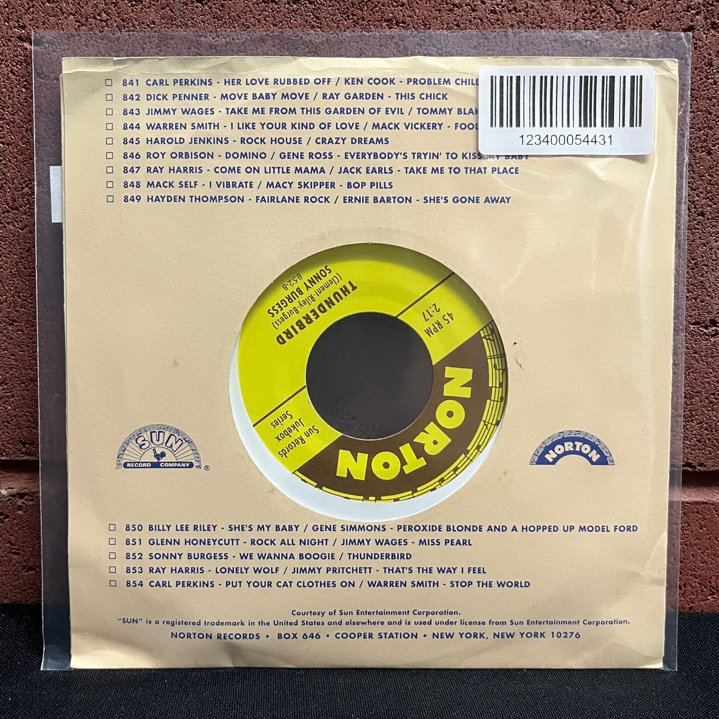 Used Vinyl: Sonny Burgess "We Wanna Boogie / Thunderbird" 7"