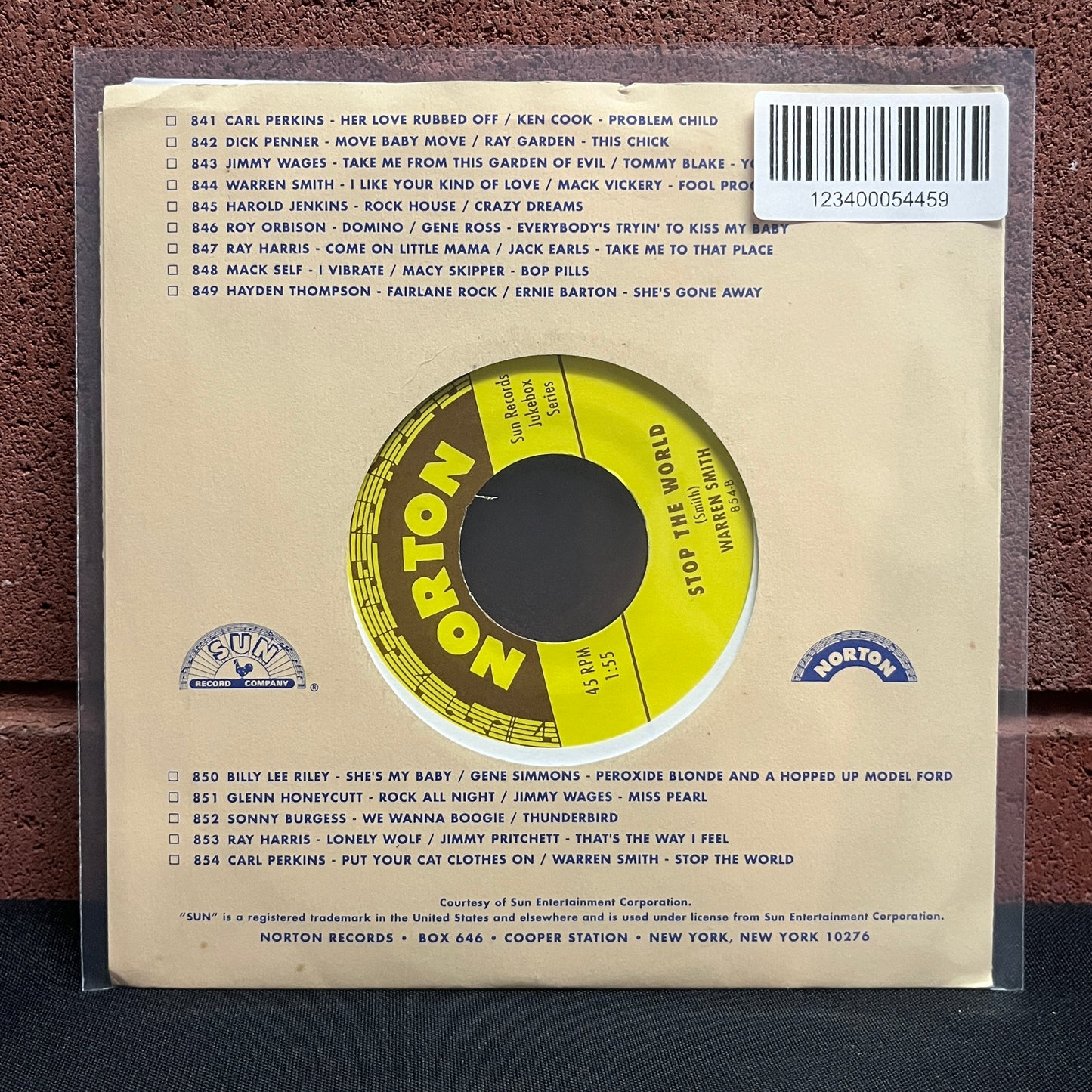 Used Vinyl: Carl Perkins / Warren Smith "Put Your Cat Clothes On / Stop The World" 7"