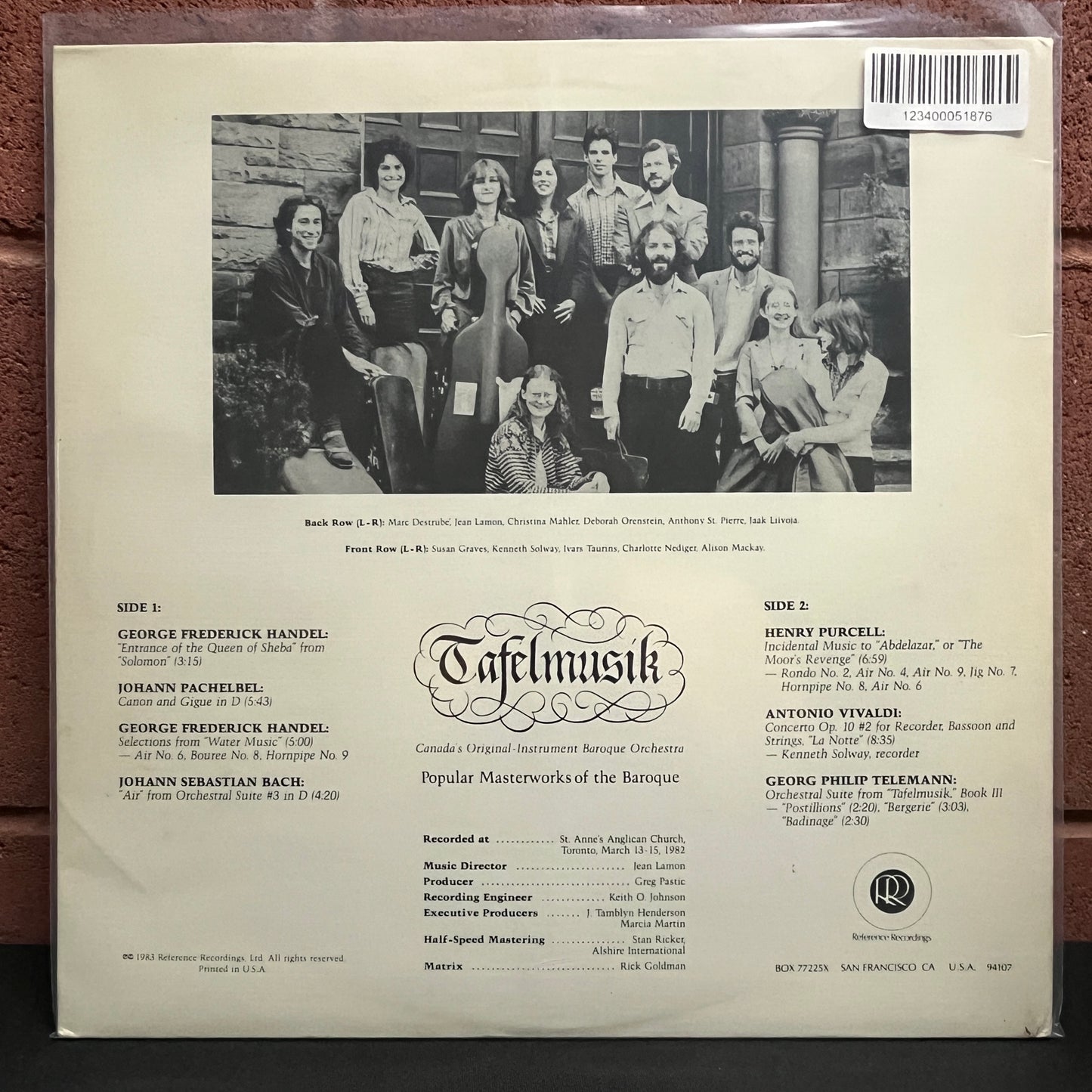 Used Vinyl: Tafelmusik "Popular Masterworks Of The Baroque" LP