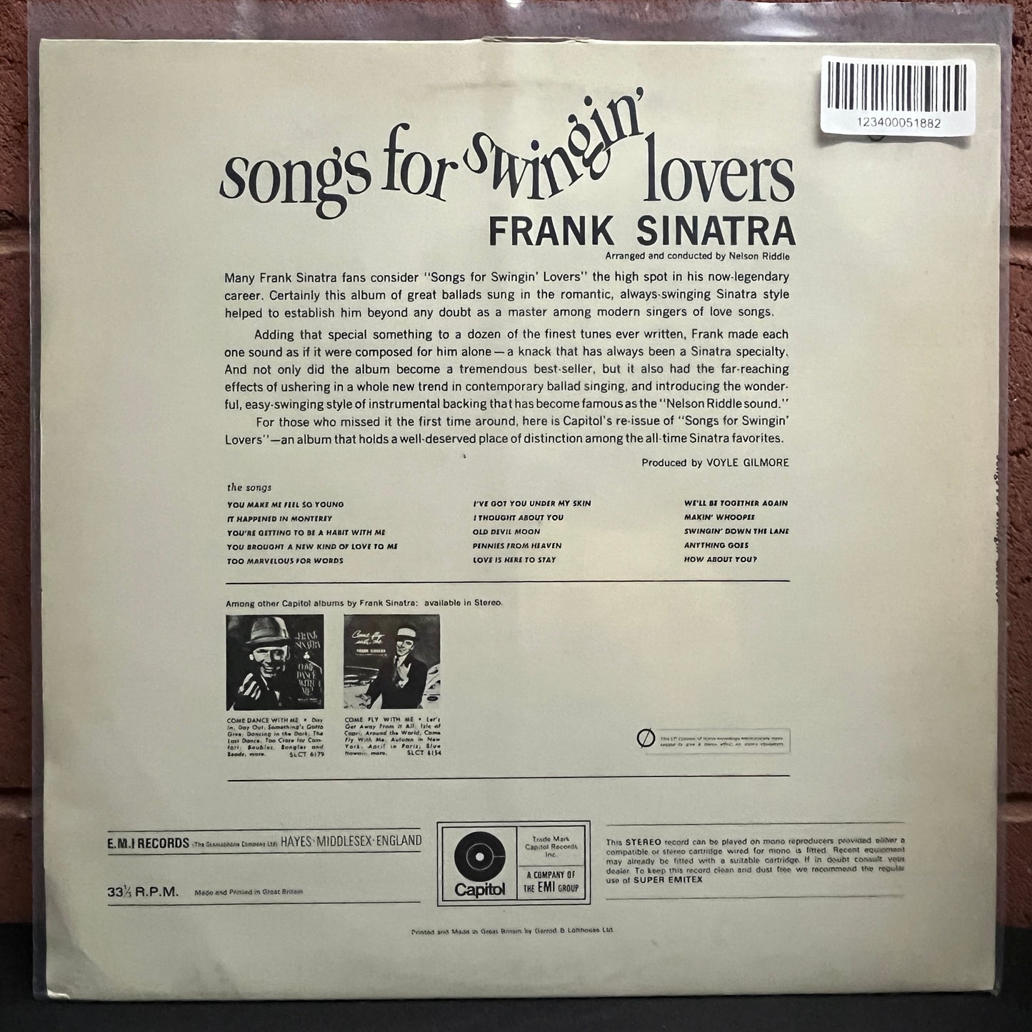 Used Vinyl: Frank Sinatra "Songs For Swingin' Lovers" LP (1978 UK Press)