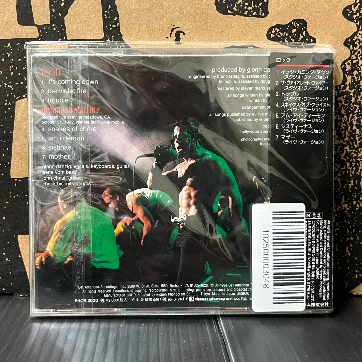 Used CD: Danzig "Thrall-Demonsweatlive" CD (1993 Japanese Press)