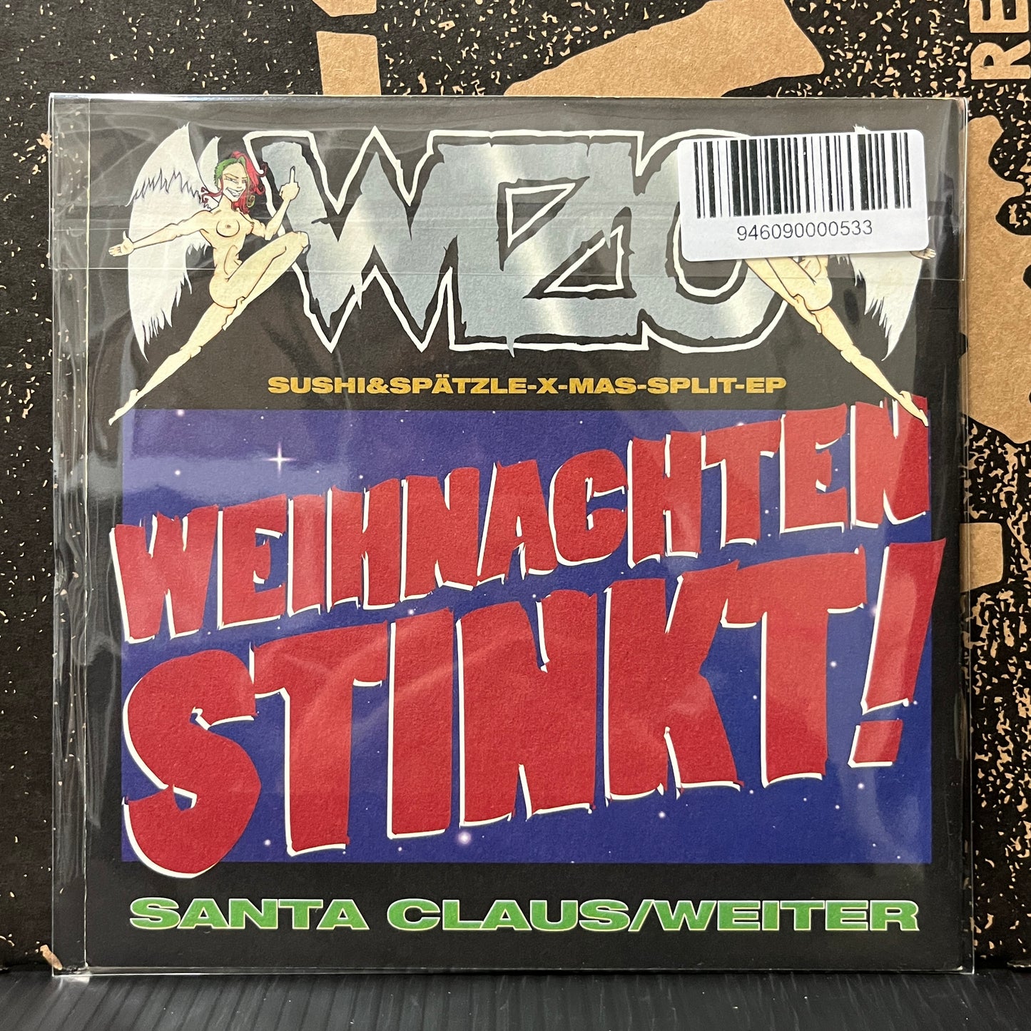 Used Vinyl: Hi-Standard / Wizo "War Is Over / Weihnachten Stinkt!" 7" (1997 Japanese Press)