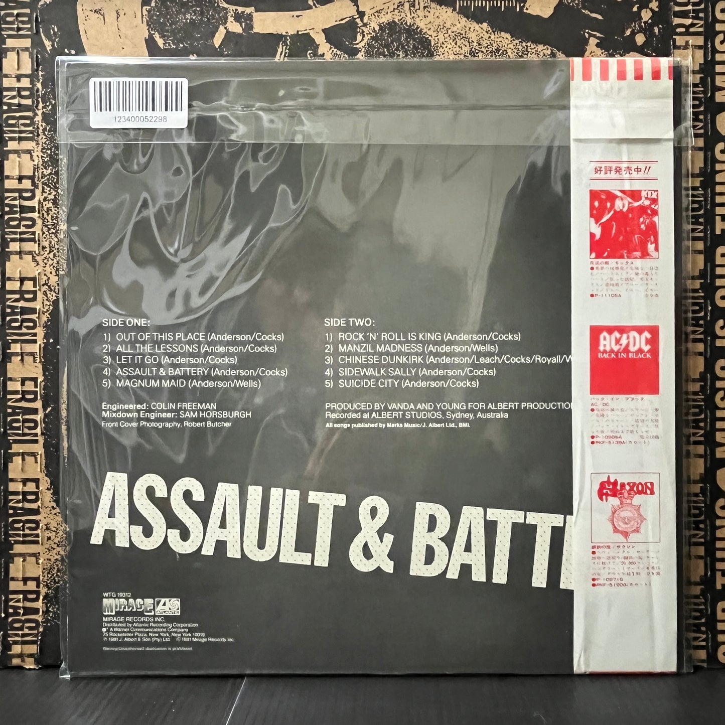 Used Vinyl: Rose Tattoo "Assault & Battery" LP (1981 Japanese Promo Press)