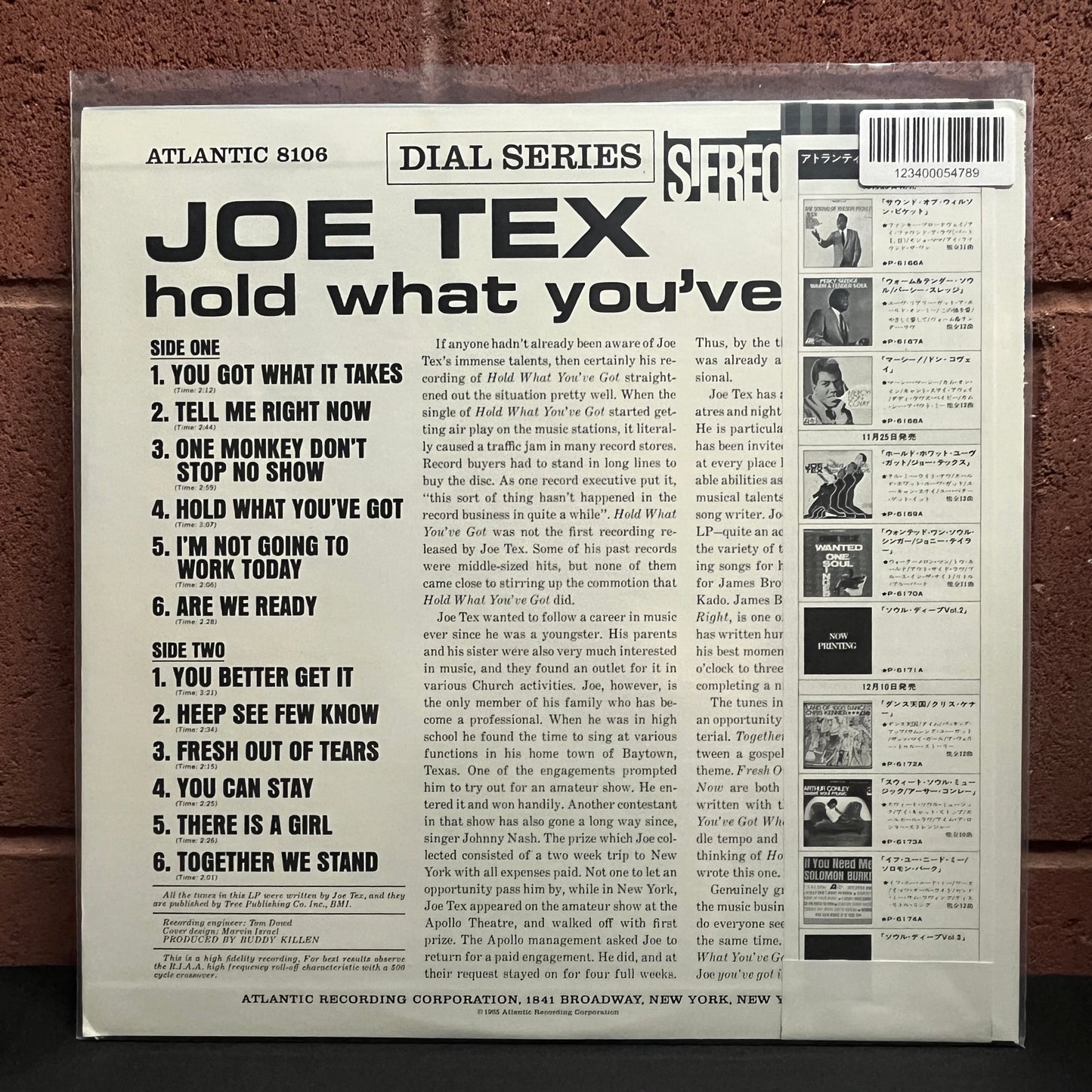 Used Vinyl: Joe Tex "Hold What You've Got" LP (Japanese press)