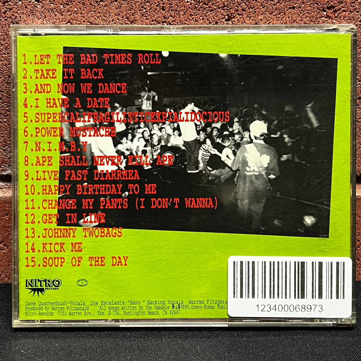 Used CD: The Vandals "Live Fast, Diarrea." CD (1995 Nitro Press)
