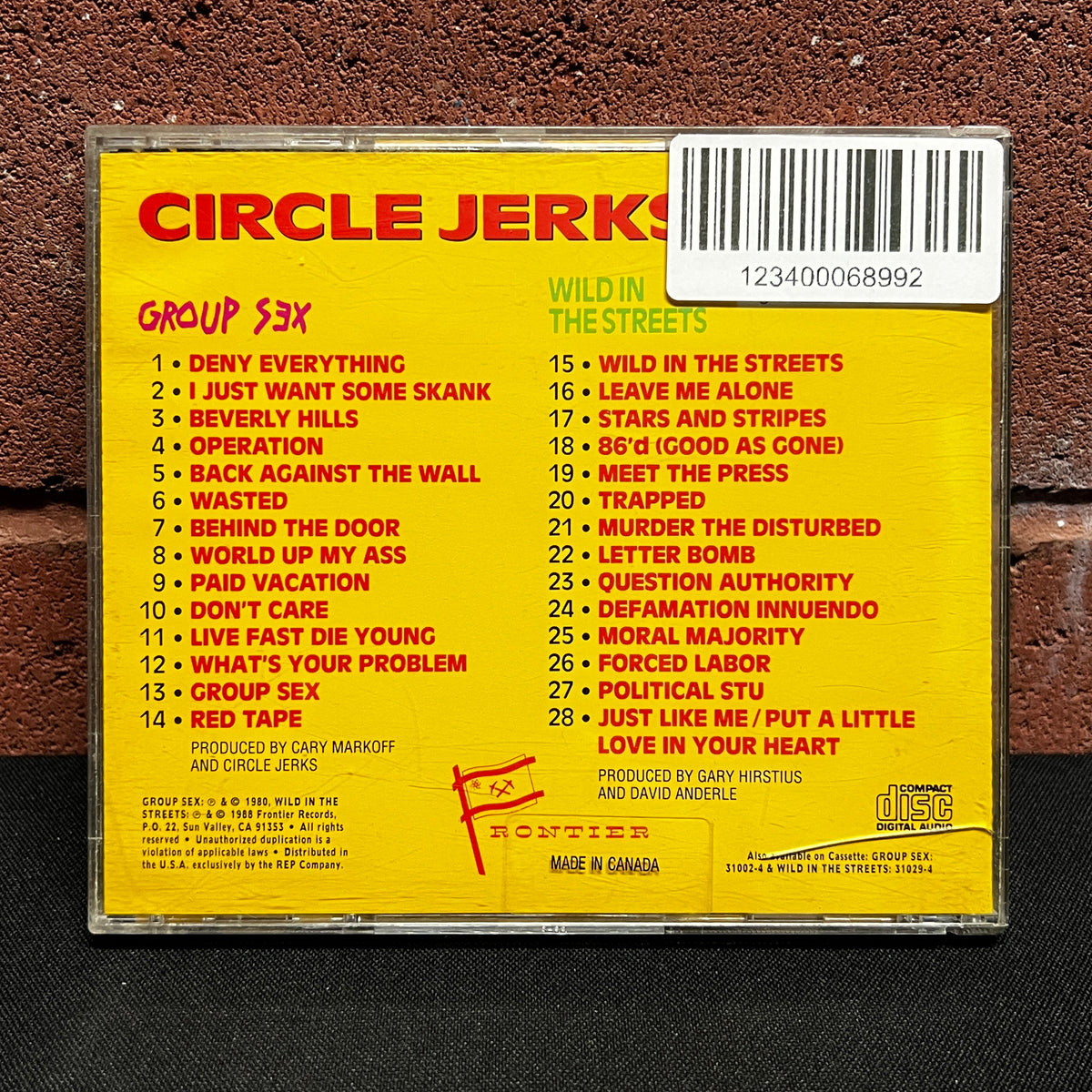 Used CD: Circle Jerks "Group Sex / Wild In The Streets" CD