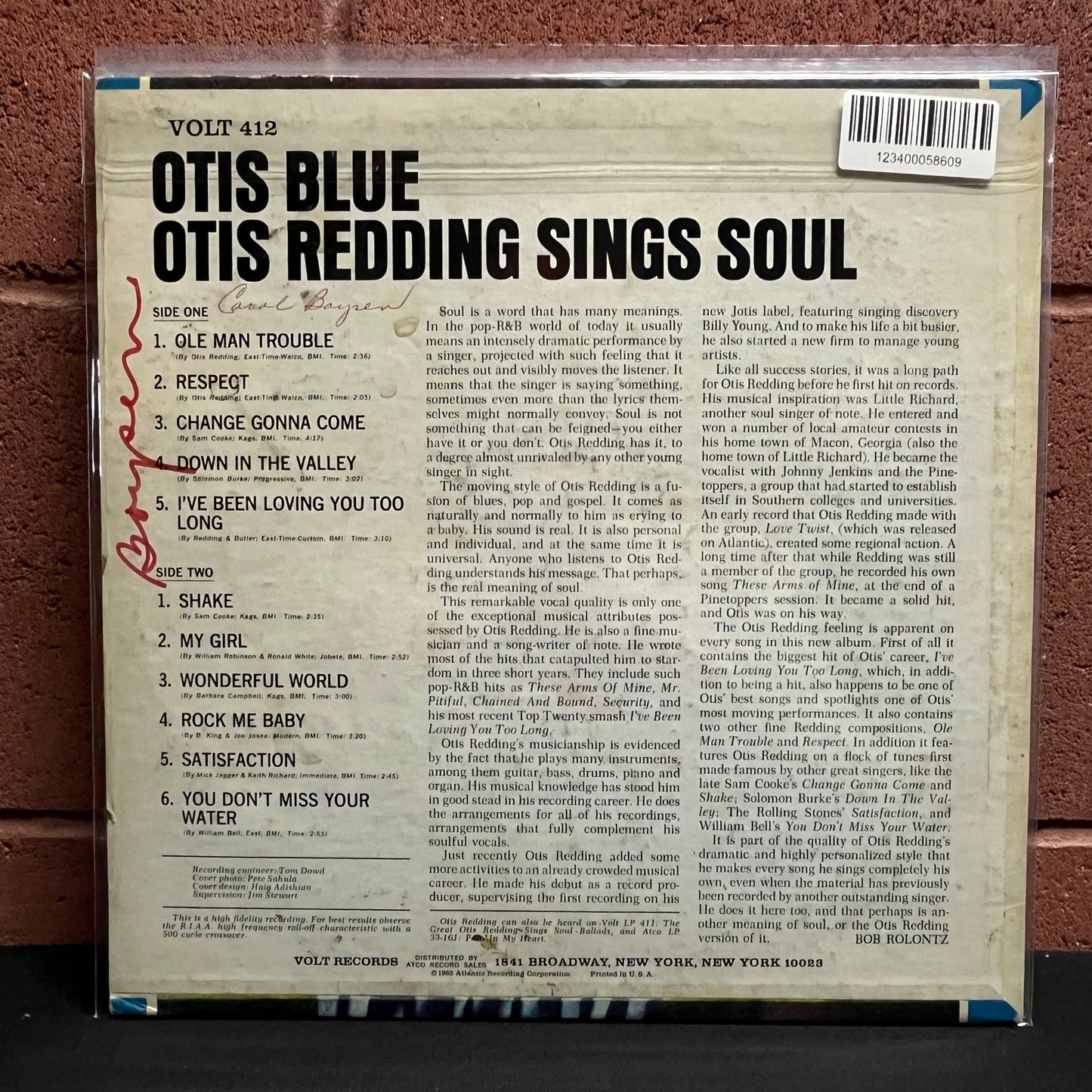 Used Vinyl: Otis Redding "Otis Blue - Otis Redding Sings Soul" LP (1965 Mono pressing, condition issues)