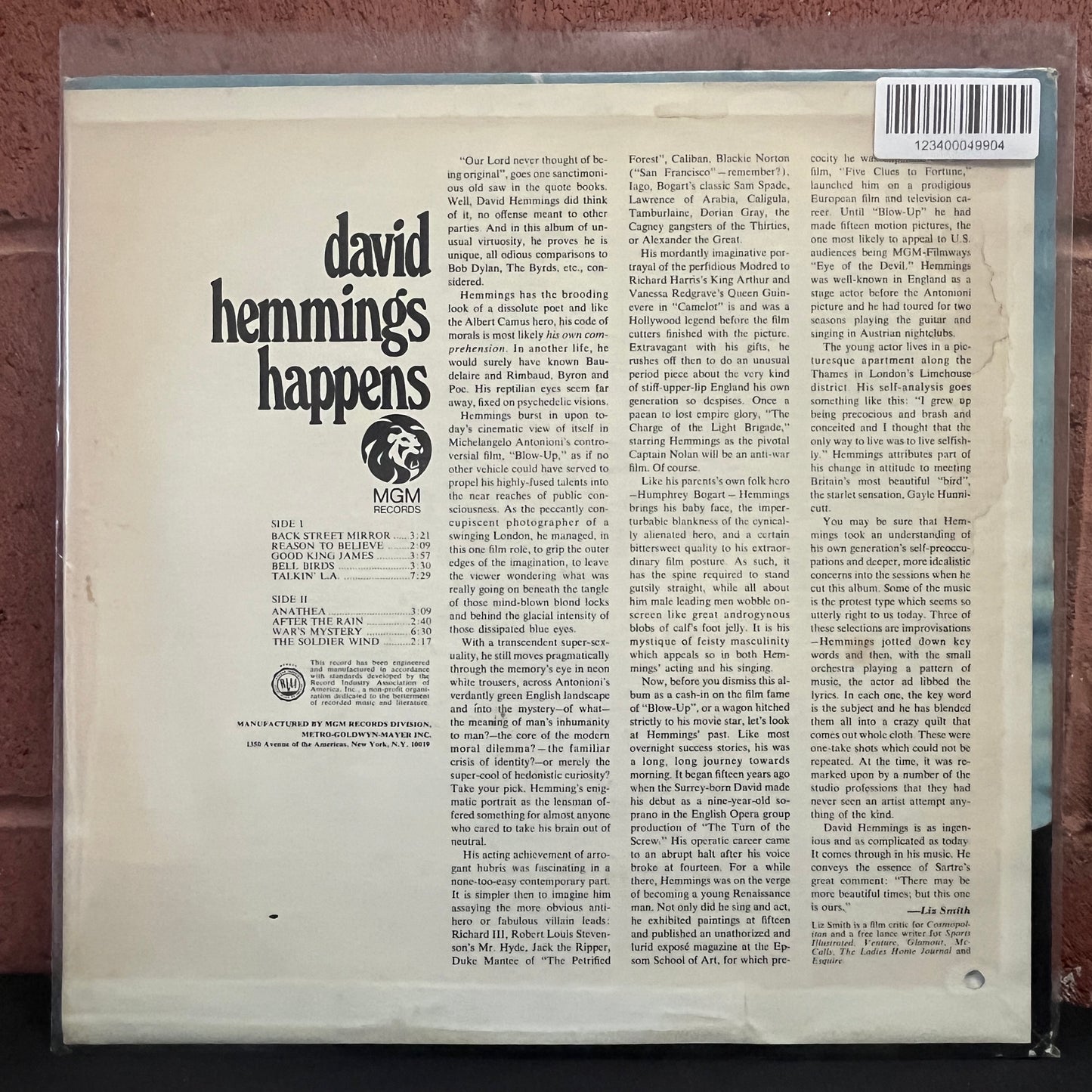 Used Vinyl: David Hemmings "Happens" LP