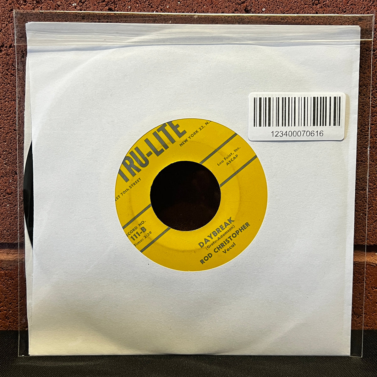 Used Vinyl: Rod Christopher "Tattle Tale Blues" 7" (1962 pressing)