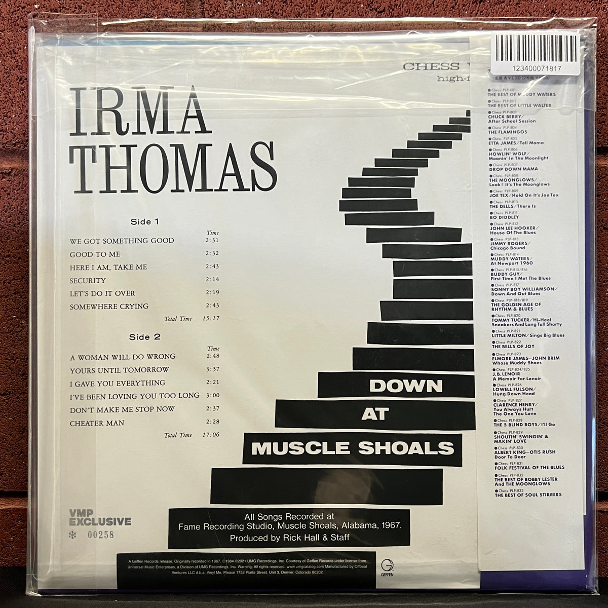 Used Vinyl: Irma Thomas "Down At Muscle Shoals" LP (2021 Press - Blue Vinyl)