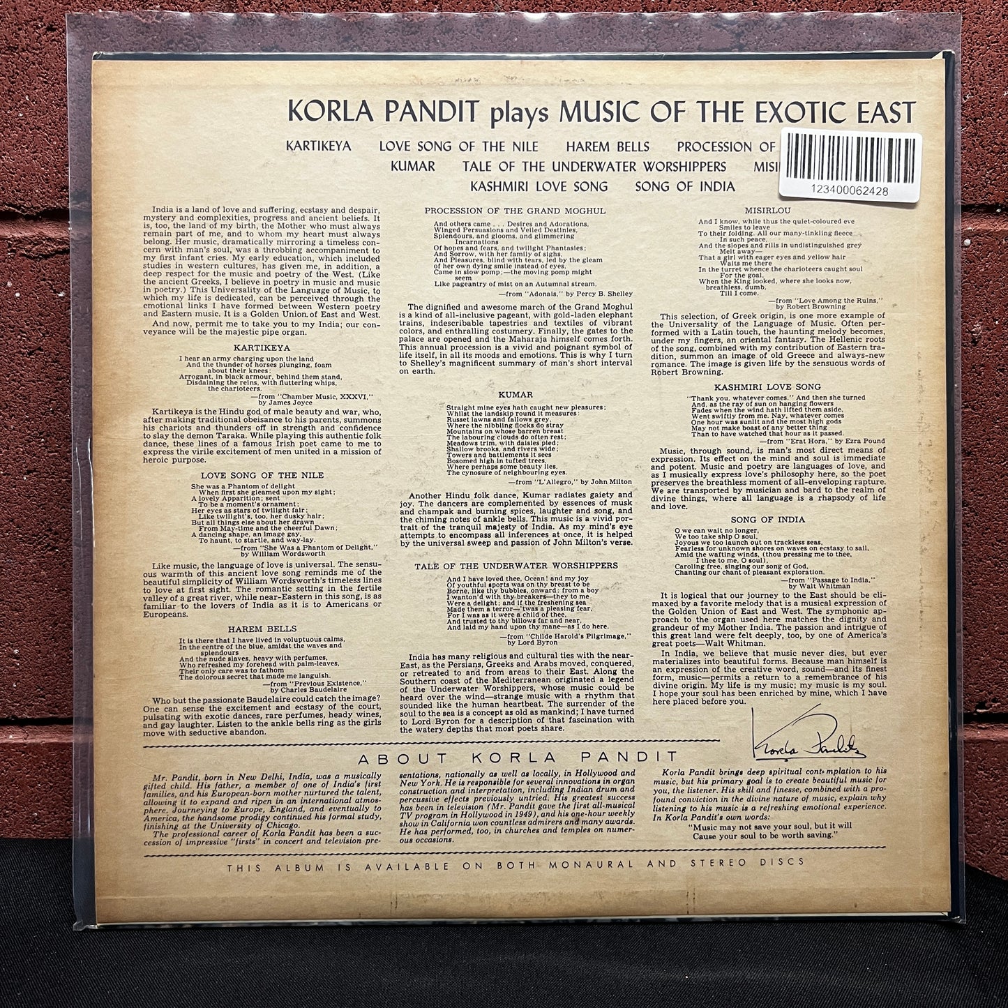 Used Vinyl: Korla Pandit "Plays Music of the Exotic East" LP (Red vinyl)