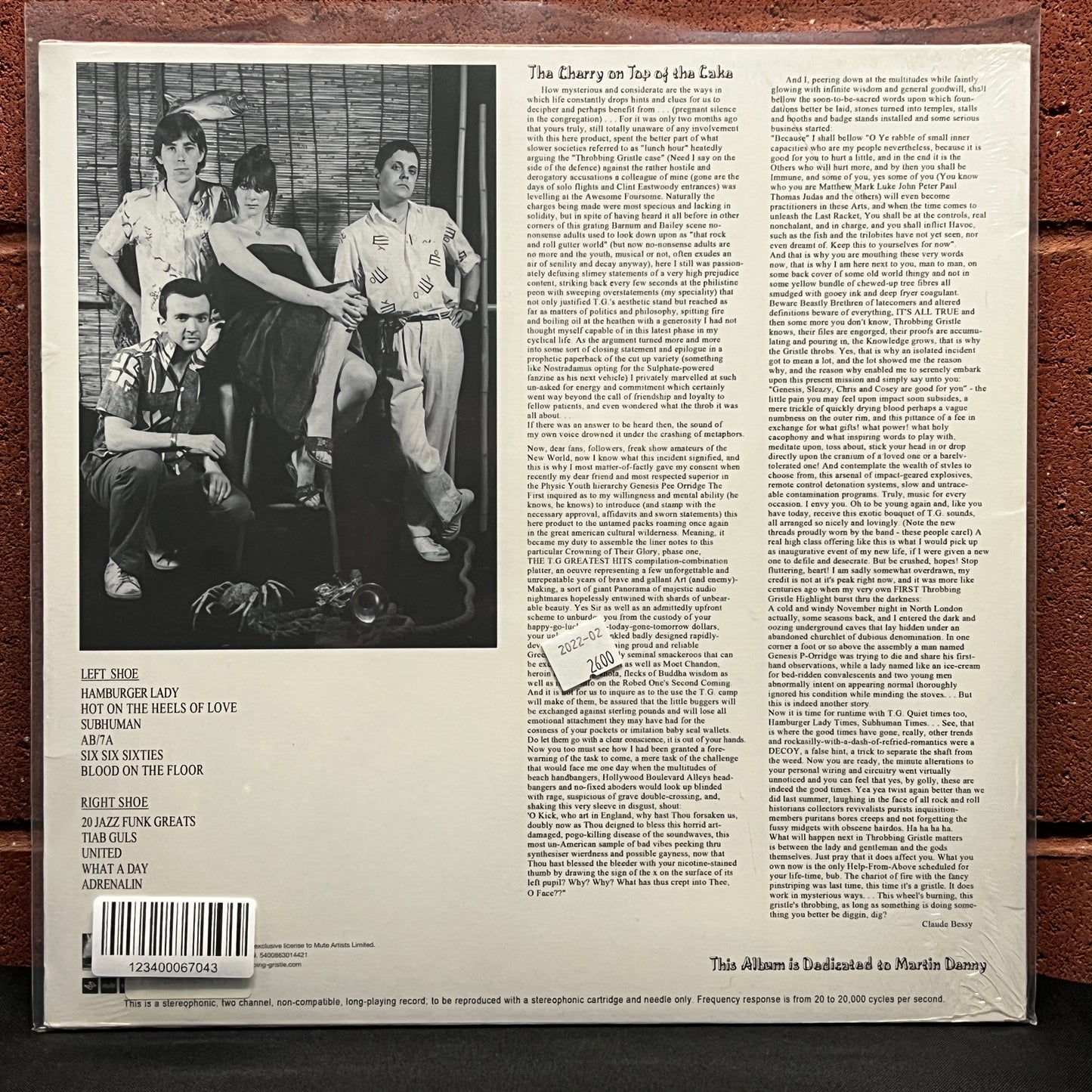 Used Vinyl: Throbbing Gristle "Greatest Hits (Entertainment Through Pain)" LP (2019 Press - Orange Vinyl - Sealed)