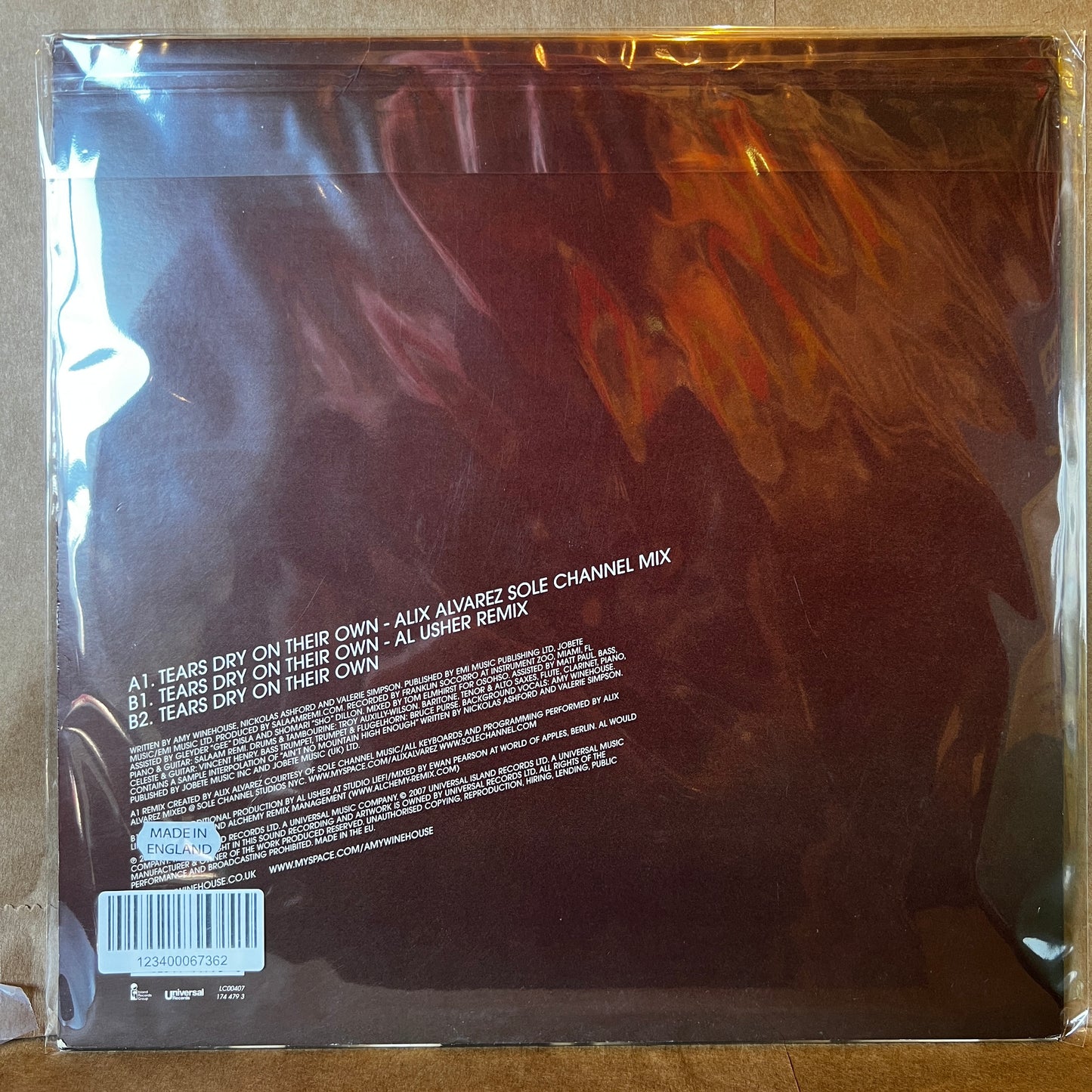 Used Vinyl: Amy Winehouse "Tears Dry On Their Own" 12" (2007 UK Press)