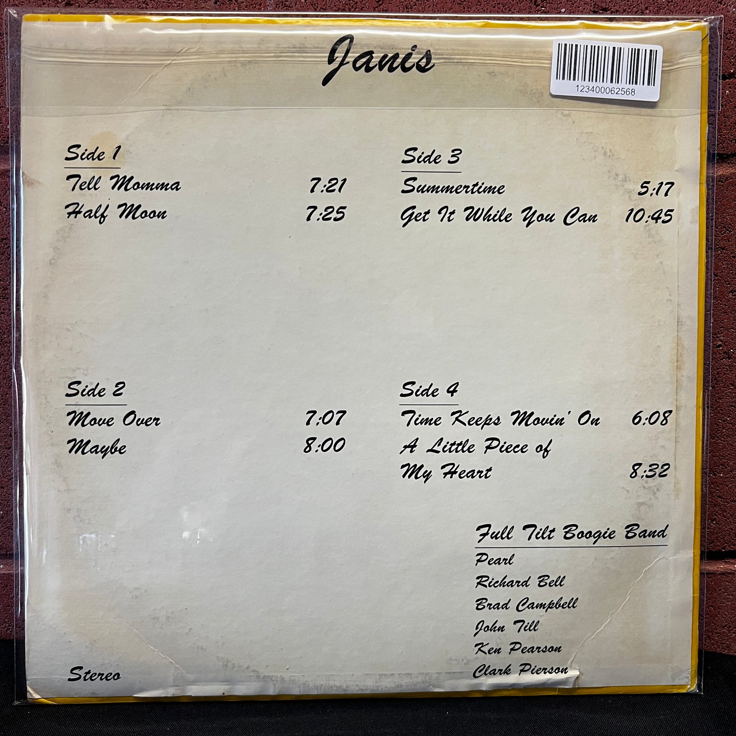 Used Vinyl: Janis Joplin with the Full Tilt Boogie Band "Get It While You Can" 2xLP (70's Unofficial, Yellow vinyl)