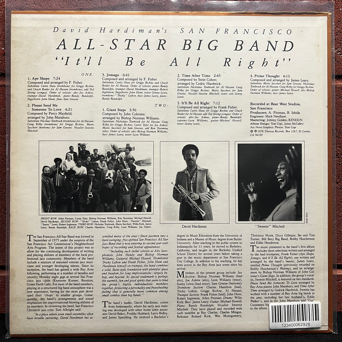 Used Vinyl: David Hardiman's San Francisco All-Star Big Band "It'll Be All Right" LP
