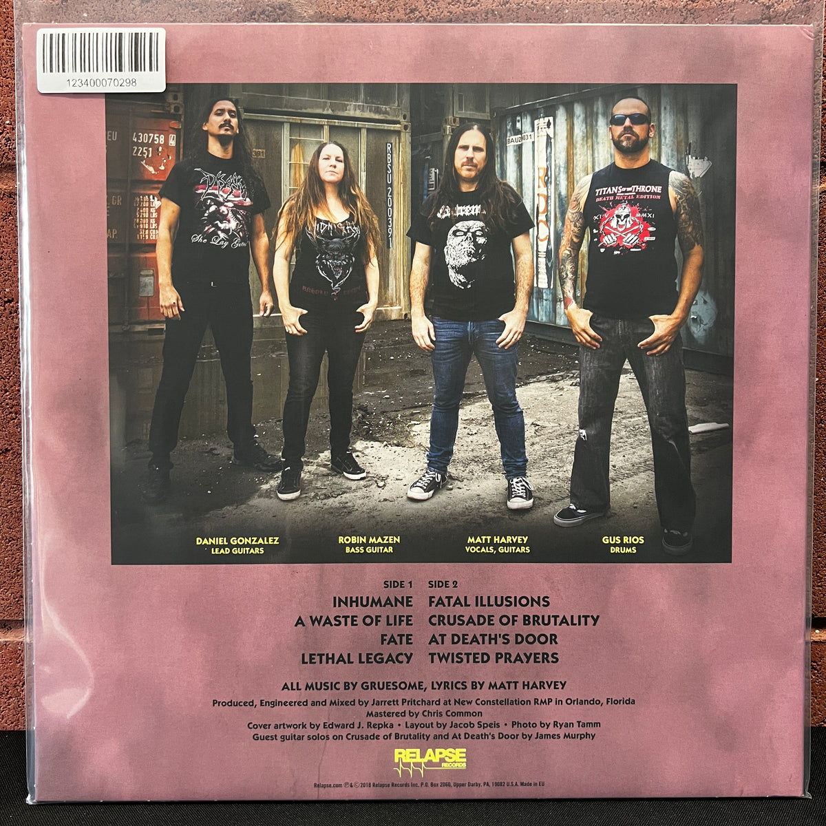 Used Vinyl: Gruesome "Twisted Prayers" LP (2018 Press - Purple Vinyl)