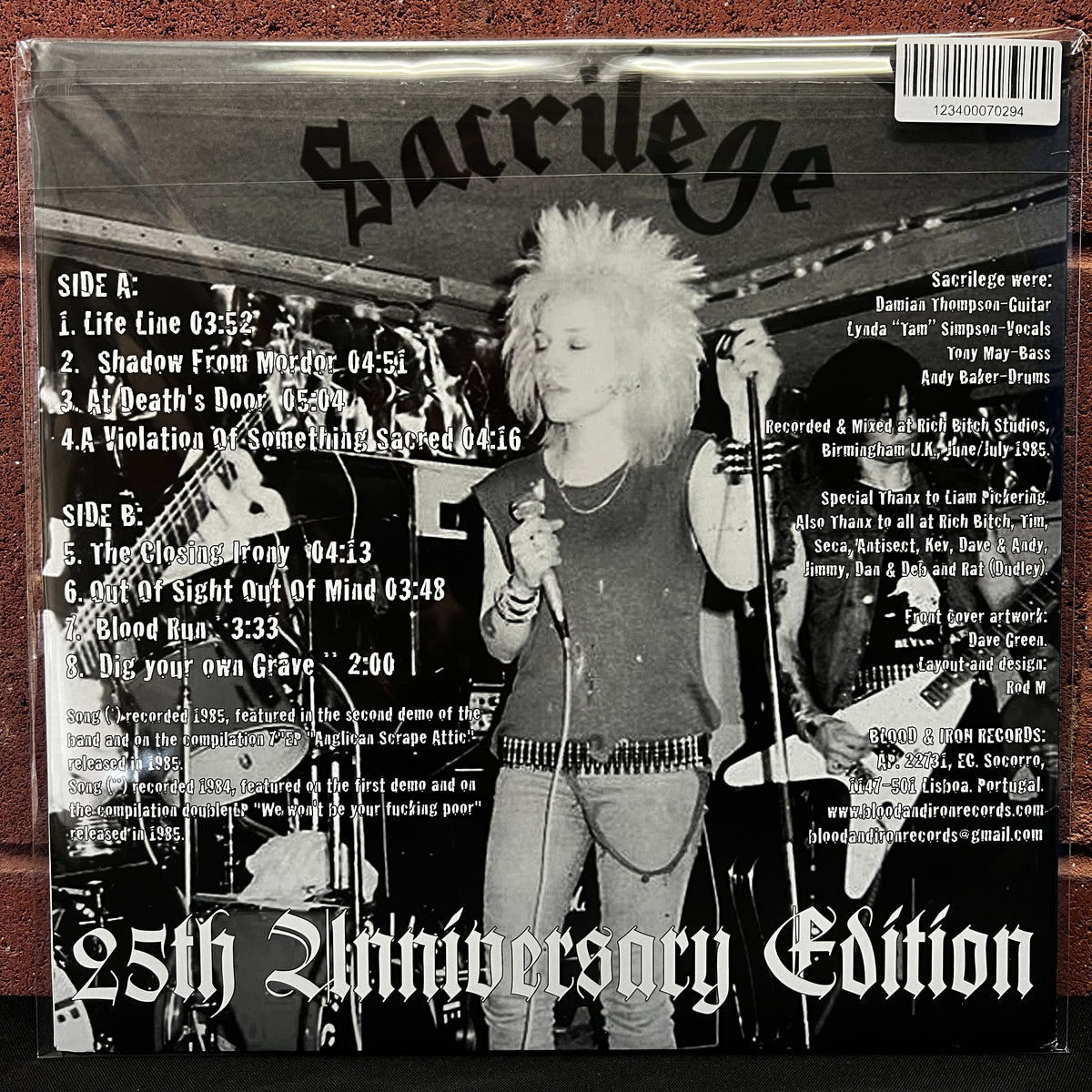 Used Vinyl: Sacrilege "Behind The Realms Of Madness" LP (2009 Press - White & Black Marble Vinyl)