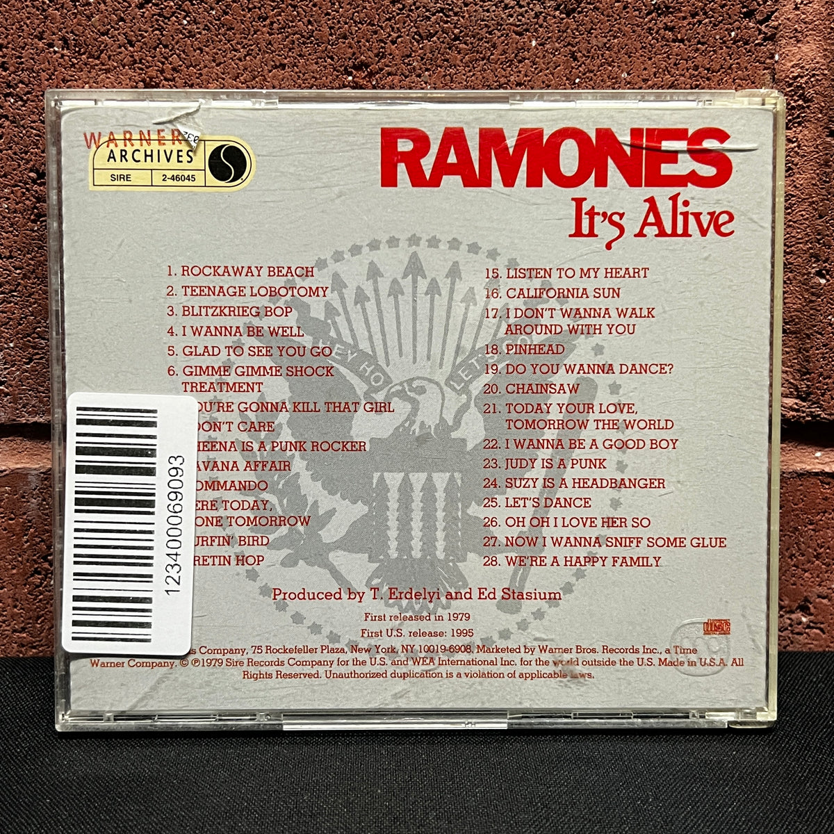 Used CD: Ramones "It's Alive" CD (1995 Promo Press)