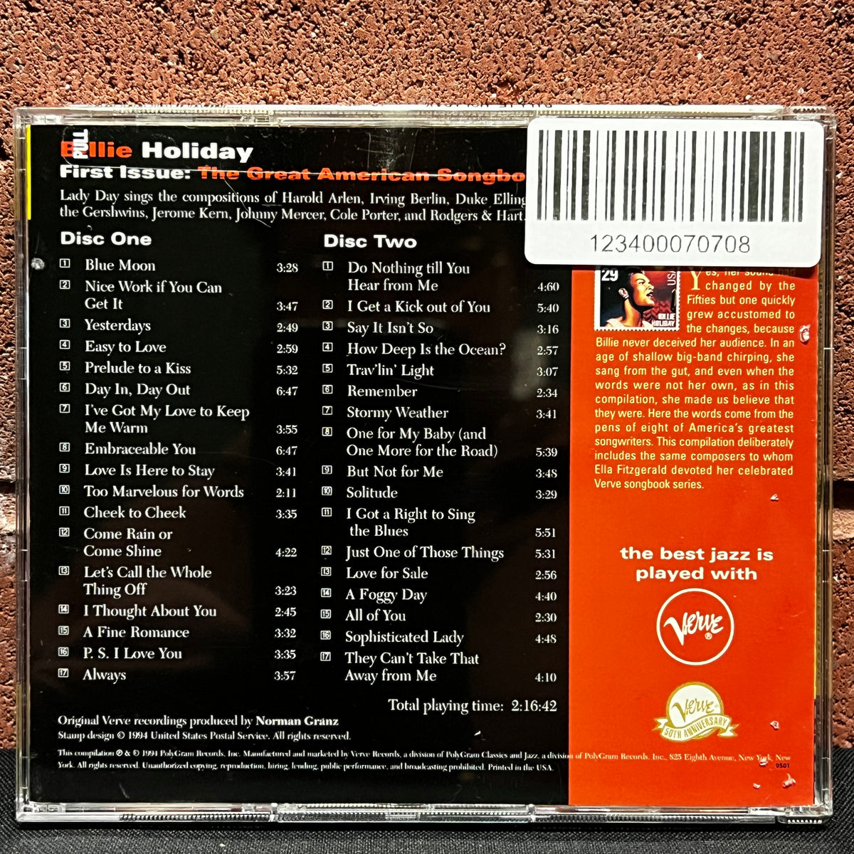 Used CD: Billie Holiday "First Issue: The Great American Songbook" 2xCD