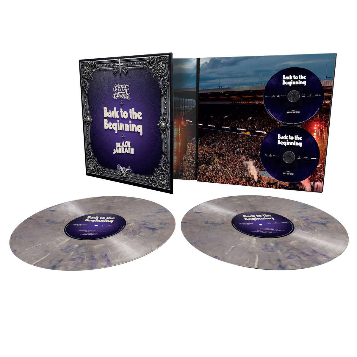 PRE-ORDER: Ozzy Osbourne & Black Sabbath "Back to the Beginning" 2xLP (Indie Exclusive Silver & Purple Vinyl)