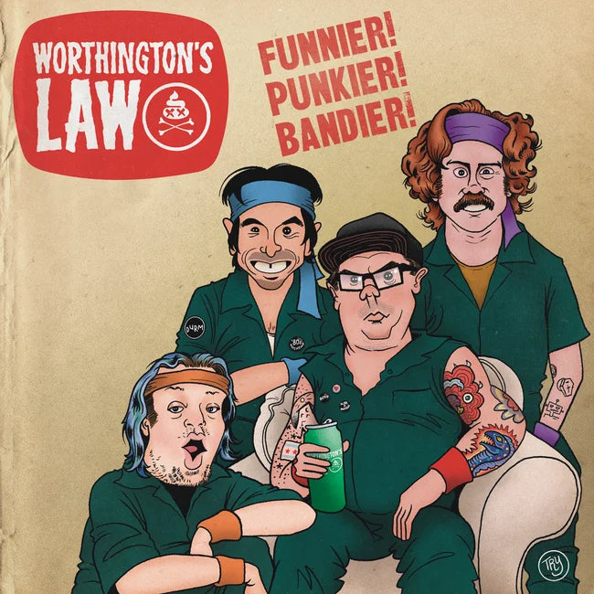 Worthington's Law "Funnier! Punkier! Bandier!" LP (Cherry Red Vinyl)