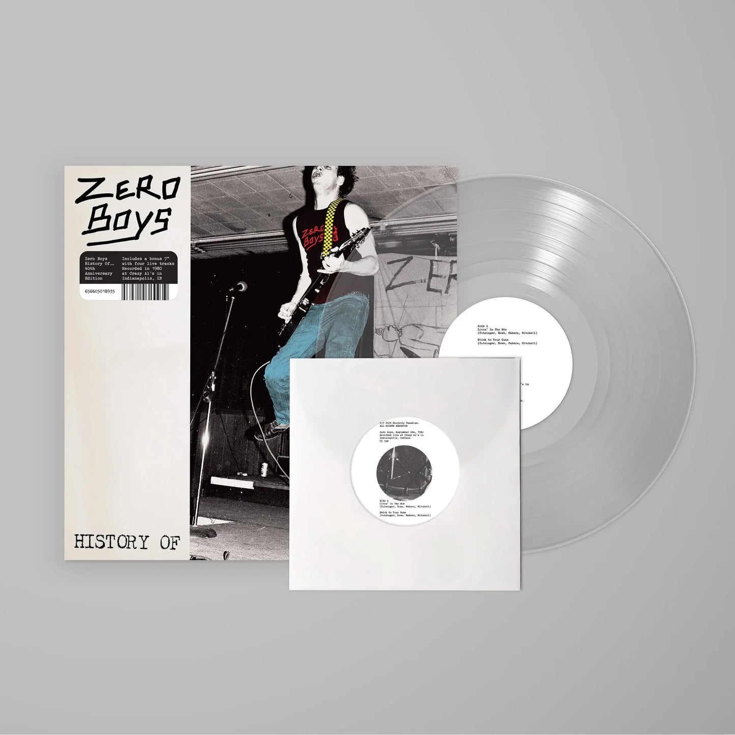 Zero Boys "History Of" LP + 7" (Clear Vinyl)