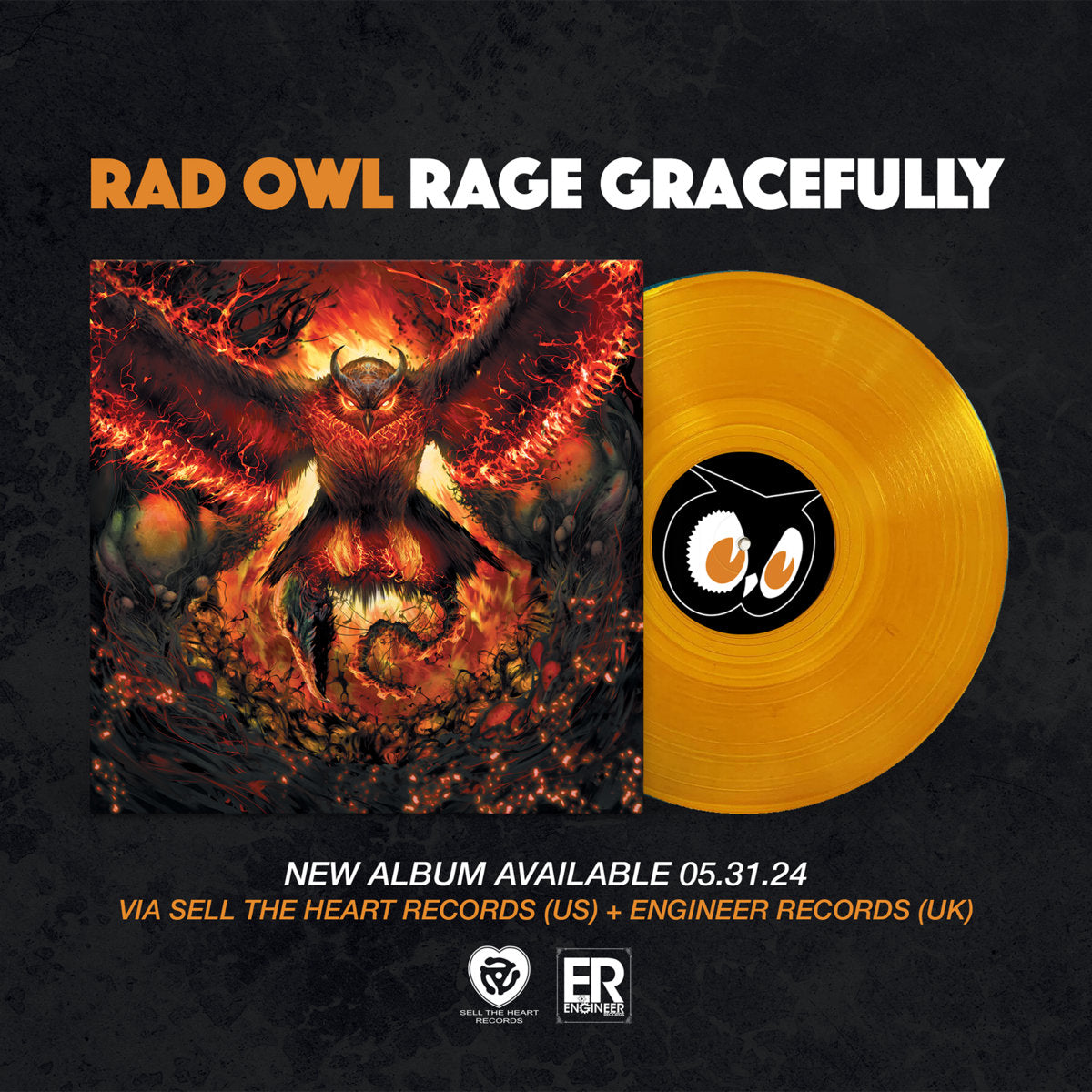 Rad Owl "Rage Gracefully" LP (Clear Orange Vinyl)