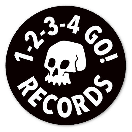 1-2-3-4 Go! "Round Logo" Sticker (Black and White)