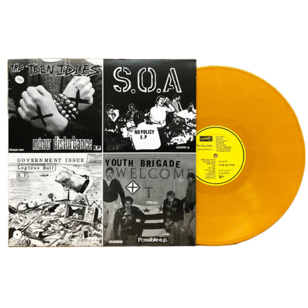 V/A "Four Old Seven Inches" LP (Yellow Vinyl) (Teen Idles, SOA, Government Issue, Youth Brigade)