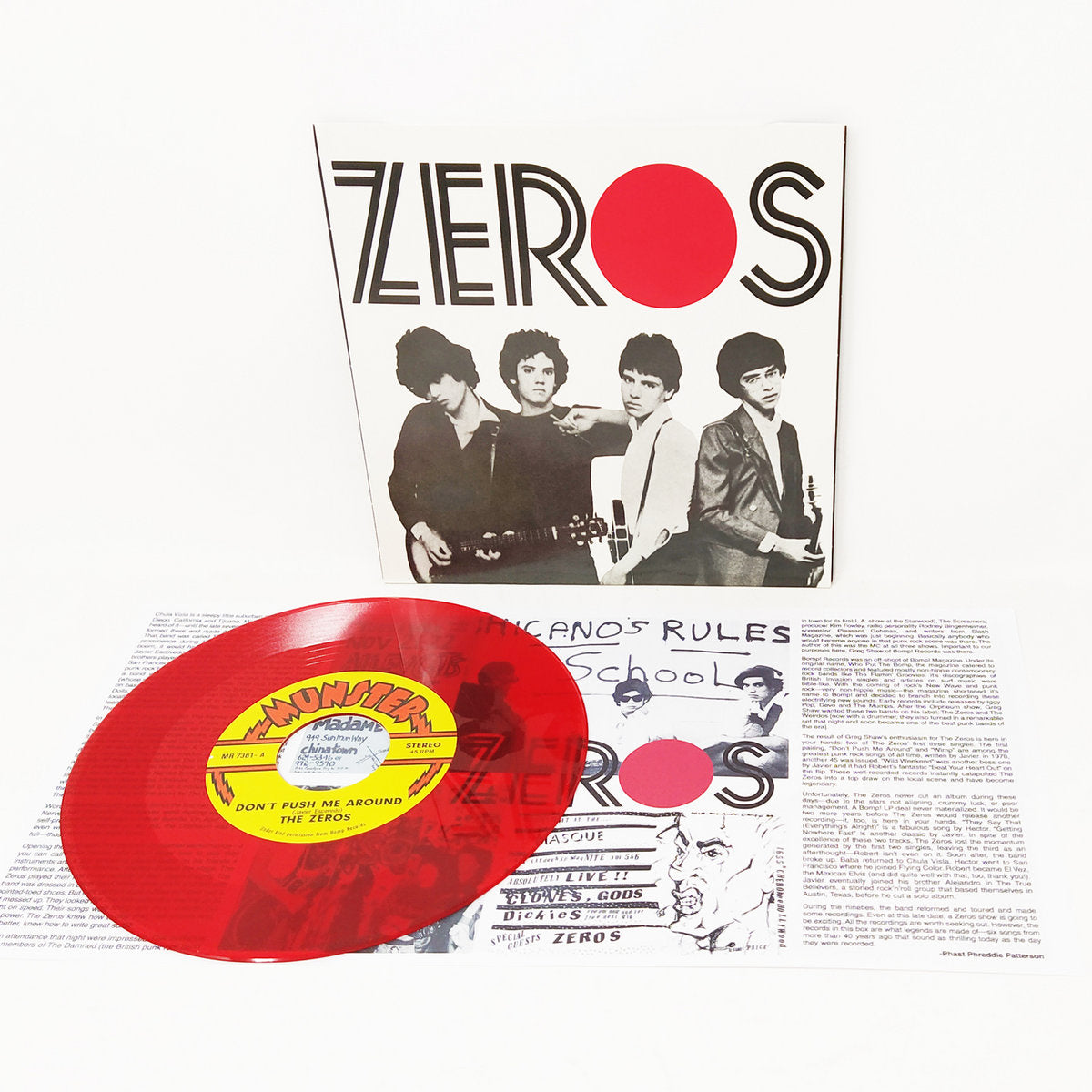 The Zeros "Don't Push Me Around" & "Wimp" 7" (Red Vinyl)