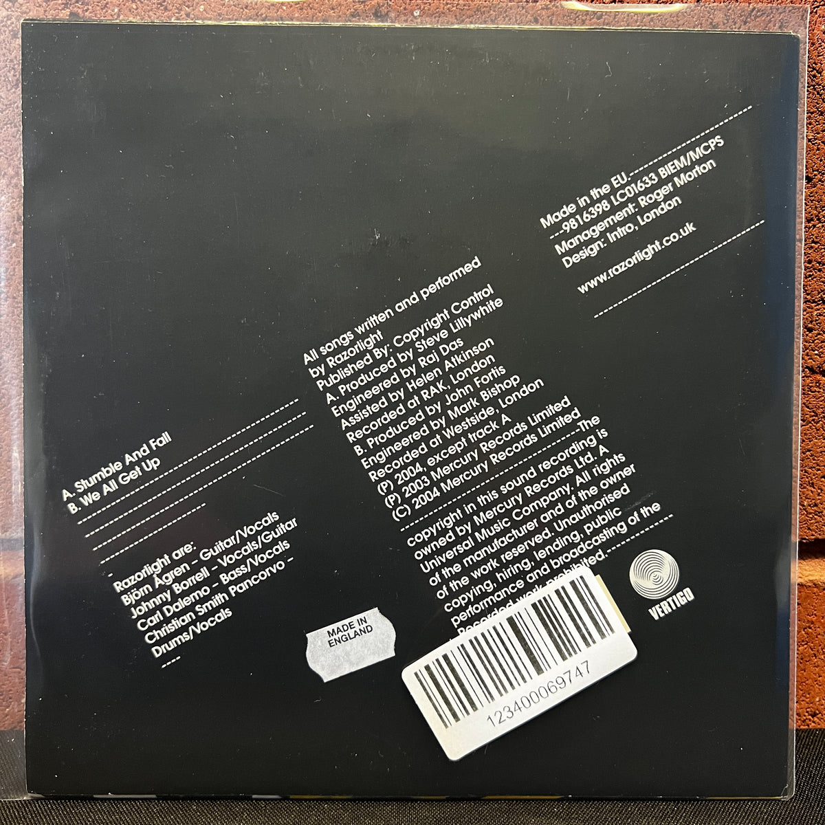 Used Vinyl: Razorlight "Stumble and Fall" 7" (Numbered)
