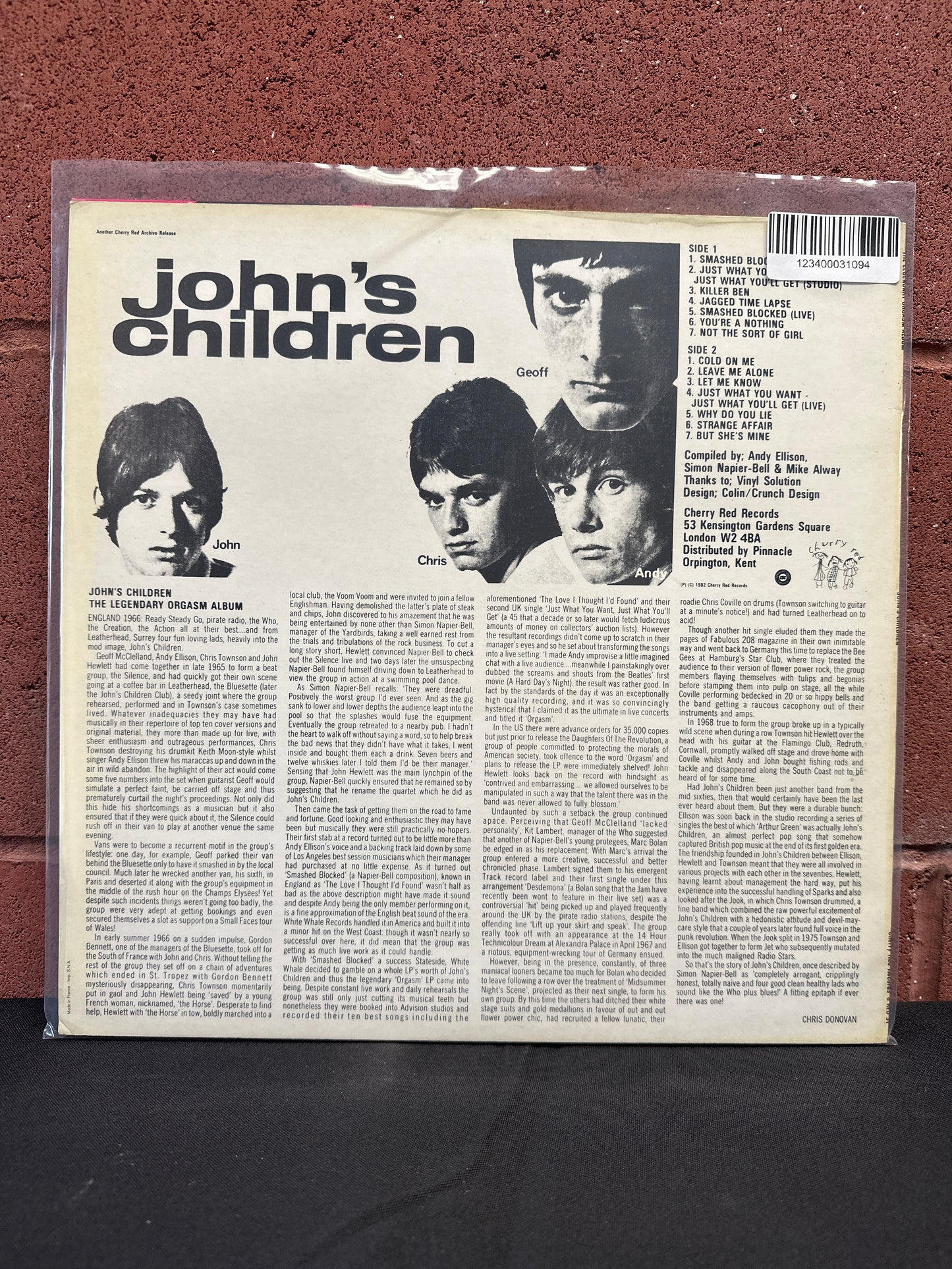 Used Vinyl:  John's Children ”The Legendary Orgasm Album” LP