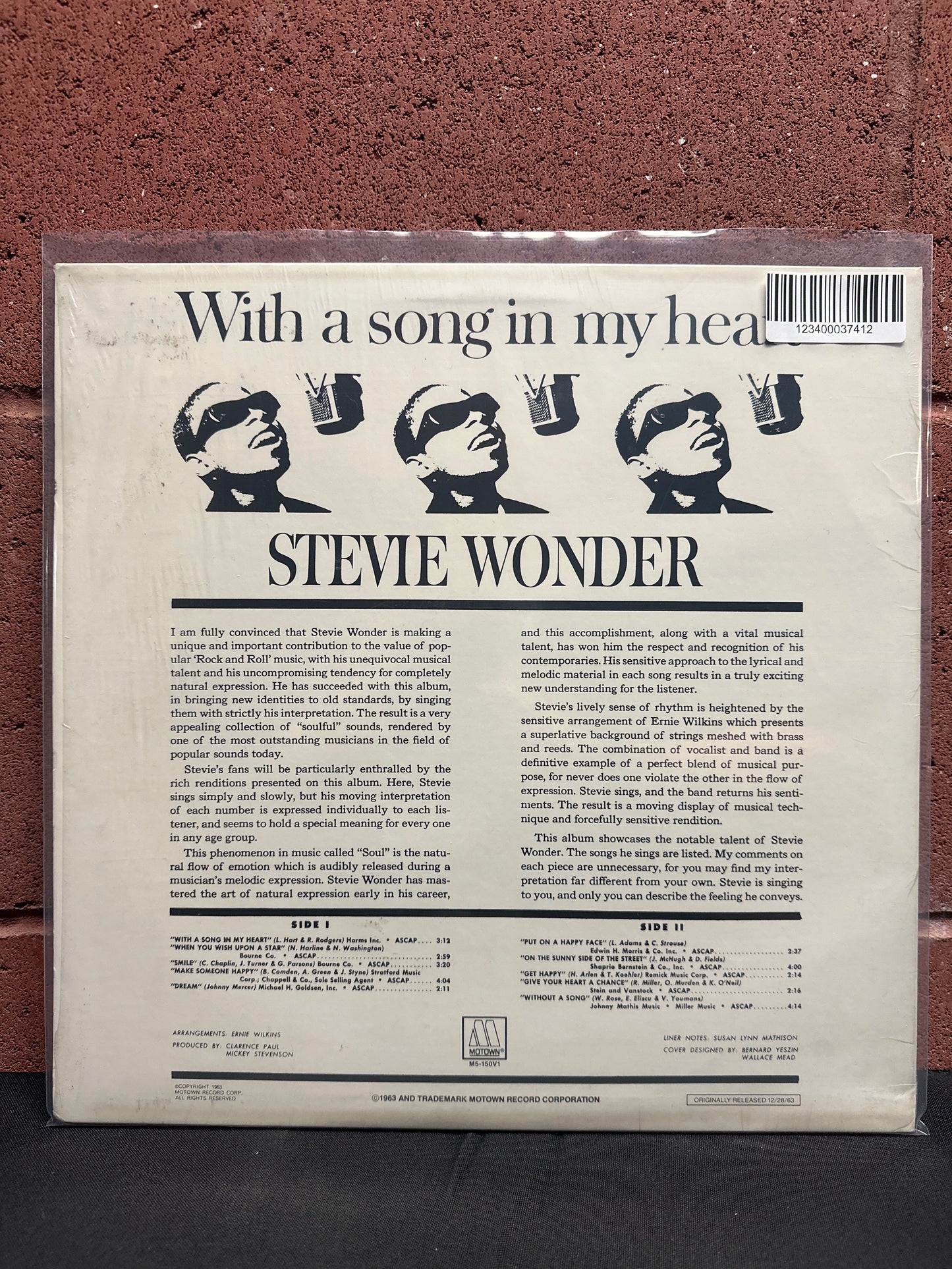 Used Vinyl:  Stevie Wonder ”With A Song In My Heart” LP