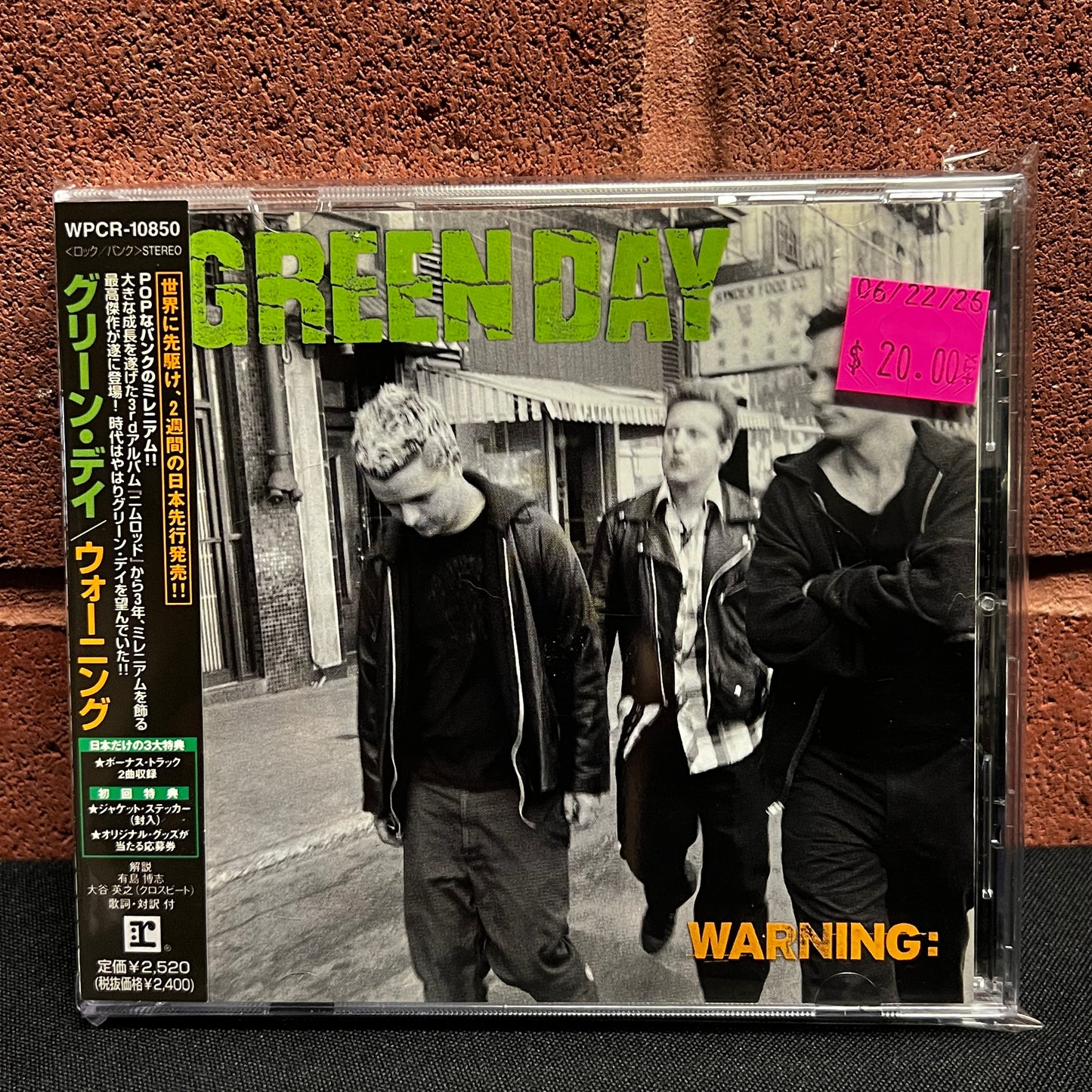 Used CD: Green Day "Warning" CD (2000 Japanese Press w/ Bonus Tracks)