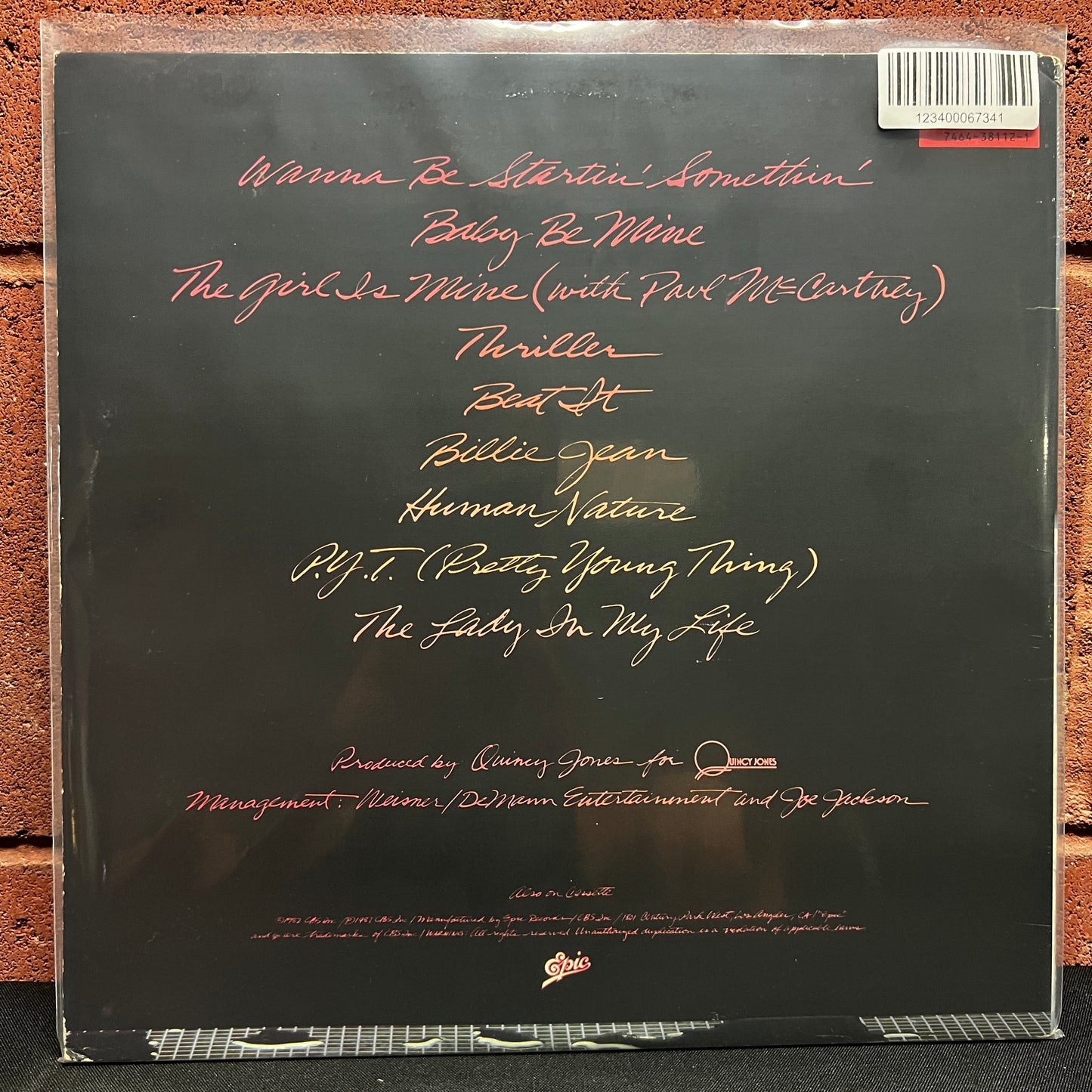 Used Vinyl: Michael Jackson "Thriller" LP (1982 First Press - No Co-Production Credit)