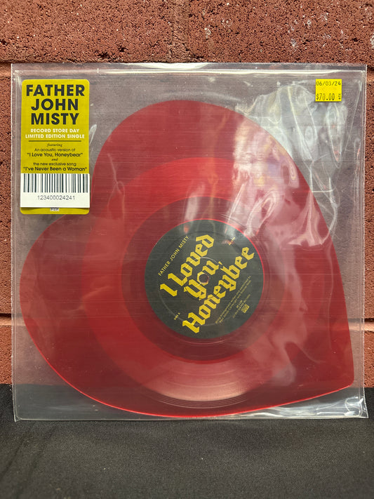 Used Vinyl:  Father John Misty ”I Loved You, Honeybee” 7" (Red heart shaped vinyl)