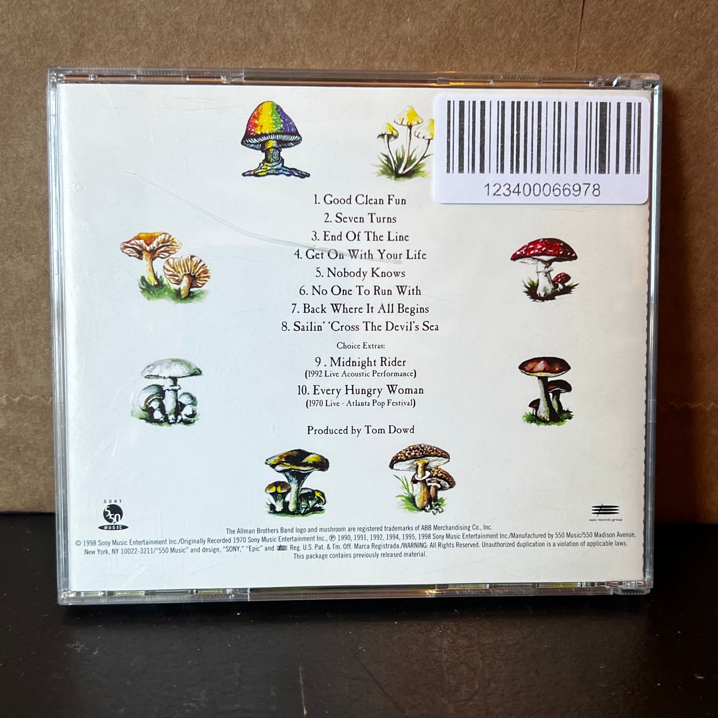 Used CD: The Allman Brothers Band "Mycology • An Anthology" CD (1998 Press)