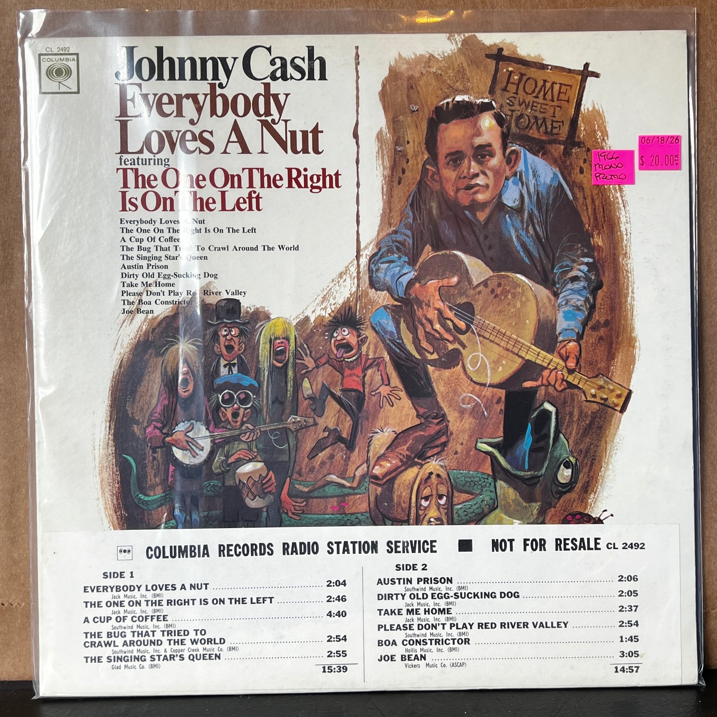 Used Vinyl: Johnny Cash "Everybody Loves A Nut" LP (1966 Mono Press - Promo)