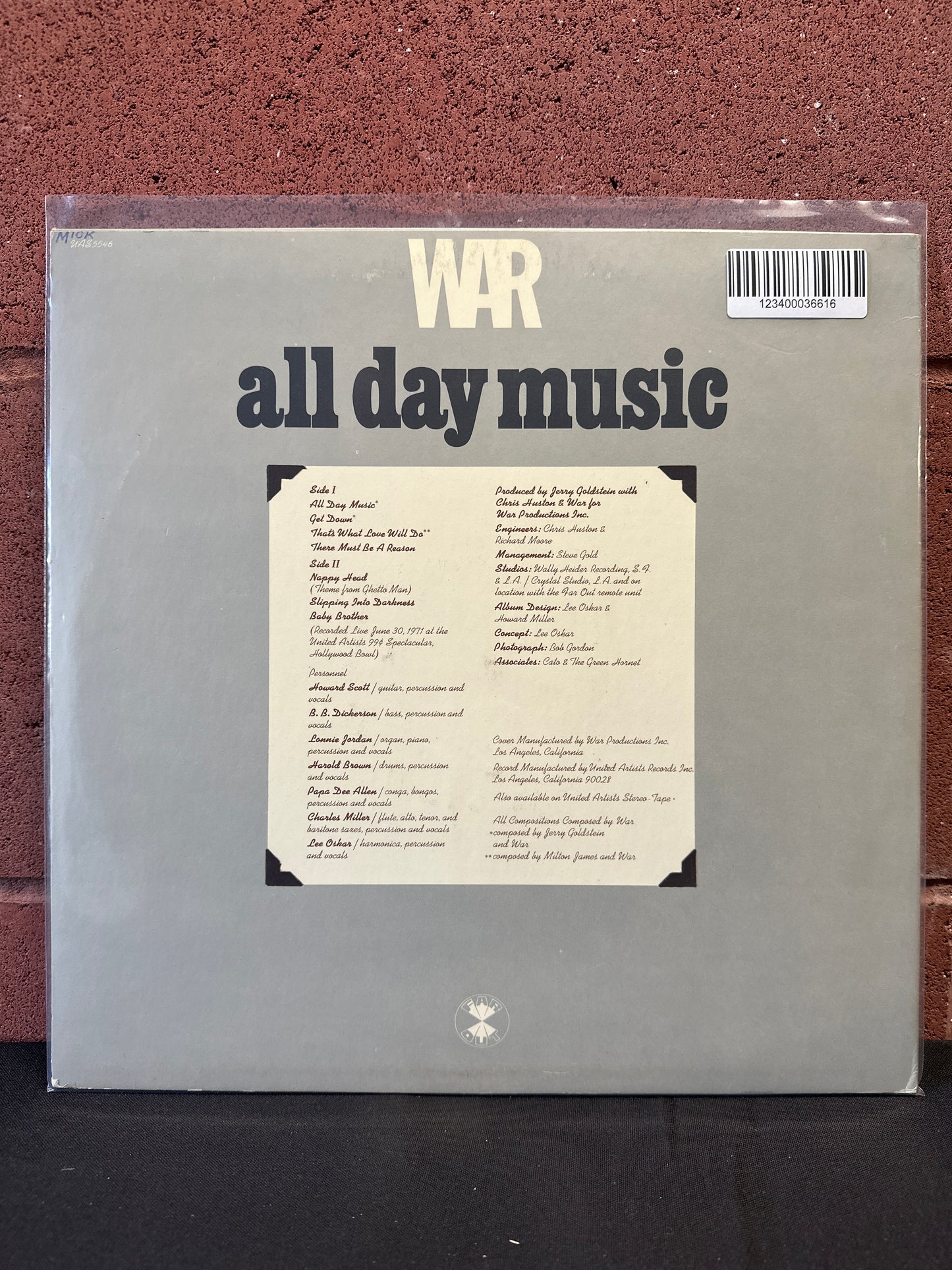 Used Vinyl:  War ”All Day Music” LP