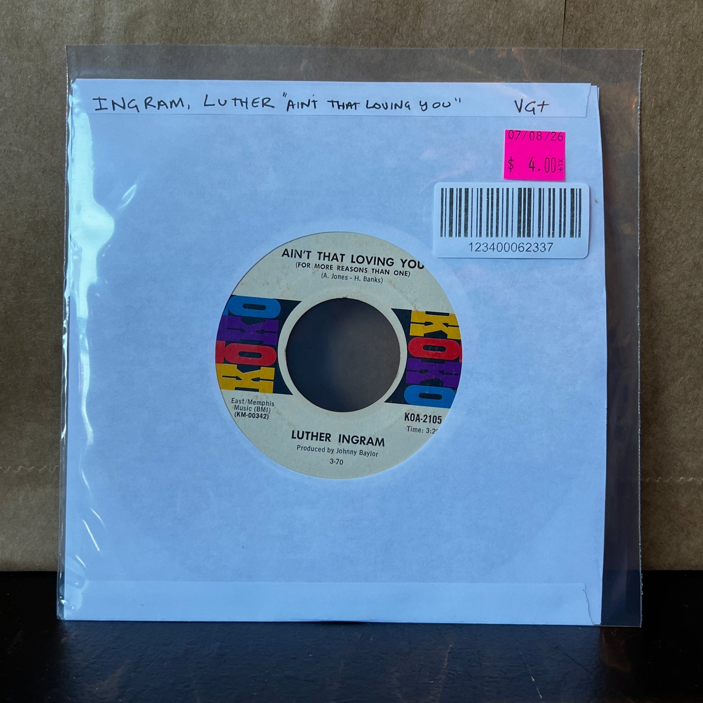Used Vinyl: Luther Ingram "Ain't That Loving You" 7"