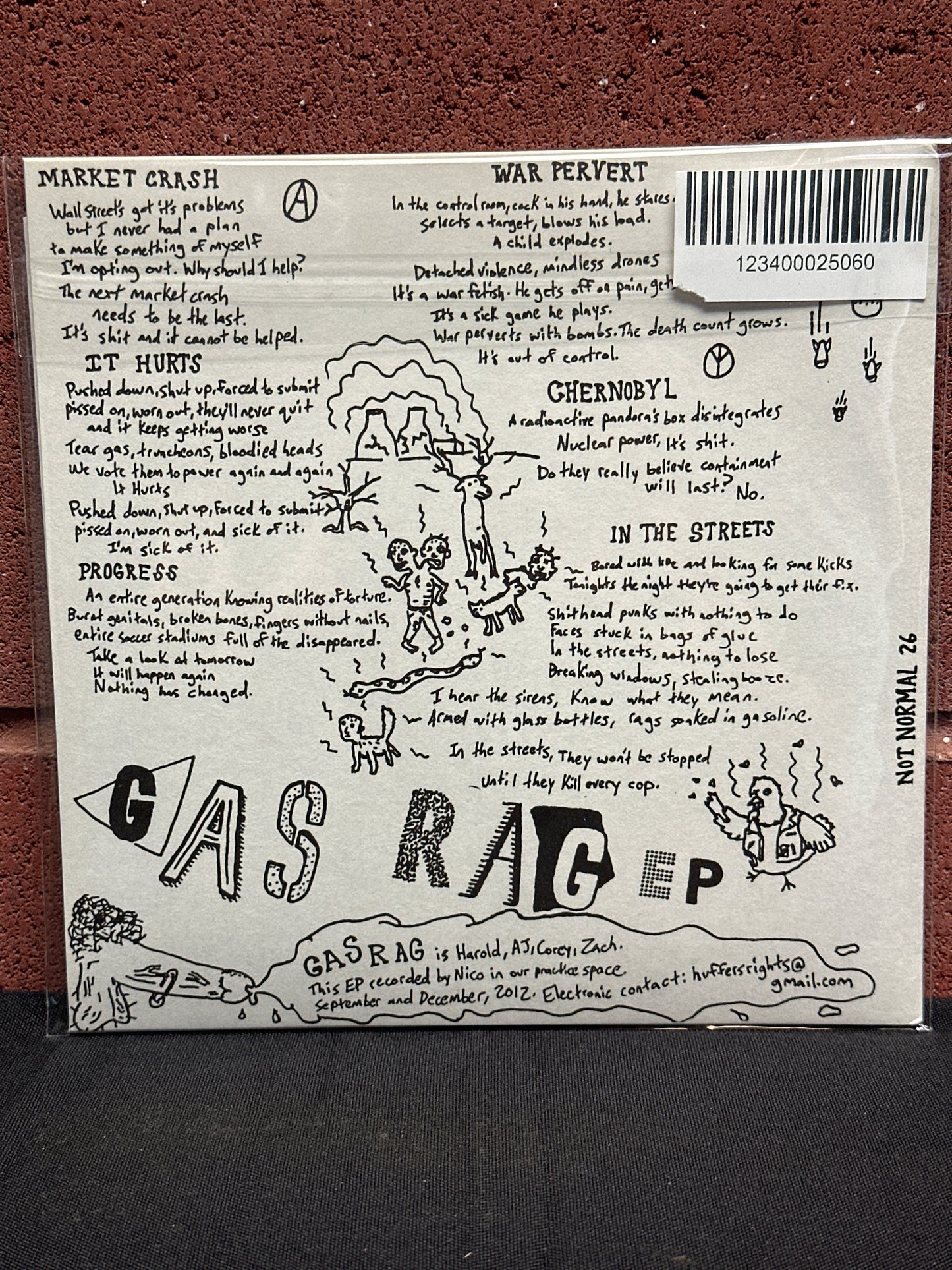 Used Vinyl:  Gas Rag ” 6 Track EP ” 7" (Yellow vinyl)