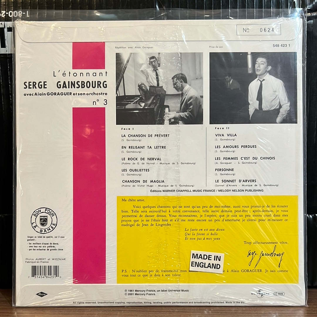 Used Vinyl:  Serge Gainsbourg ”L'etonnant Serge Gainsbourg” 10"