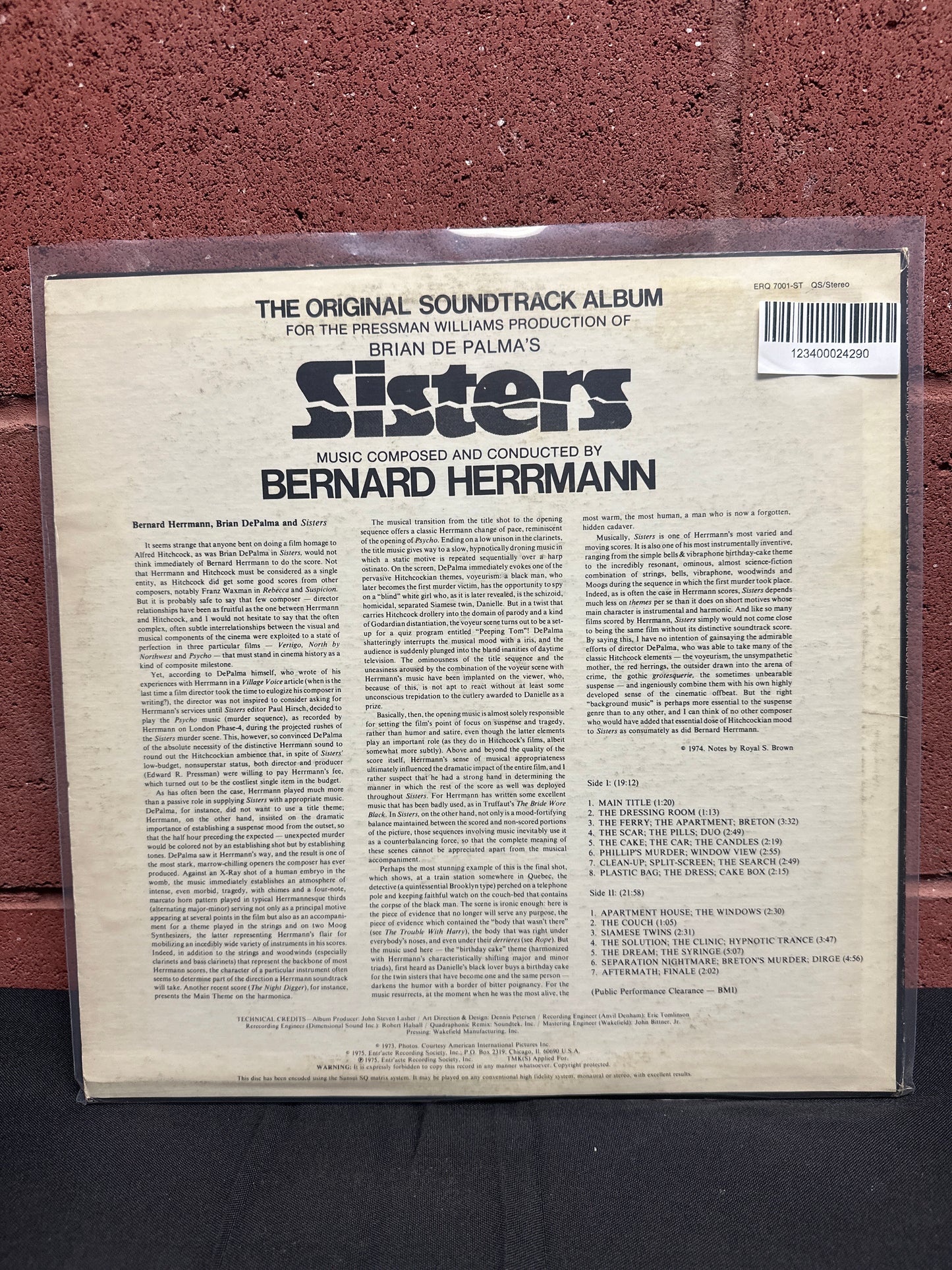 Used Vinyl:  Bernard Herrmann ”Sisters (Original Motion Picture Soundtrack)” LP