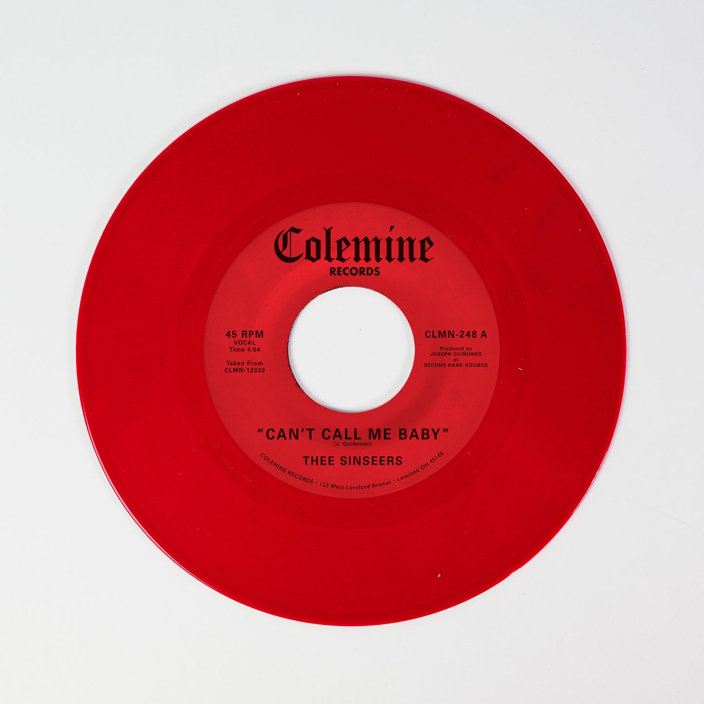 PRE-ORDER: Thee Sinseers "Can’t Call My Baby / Take A Chance" 7" (Red Vinyl)