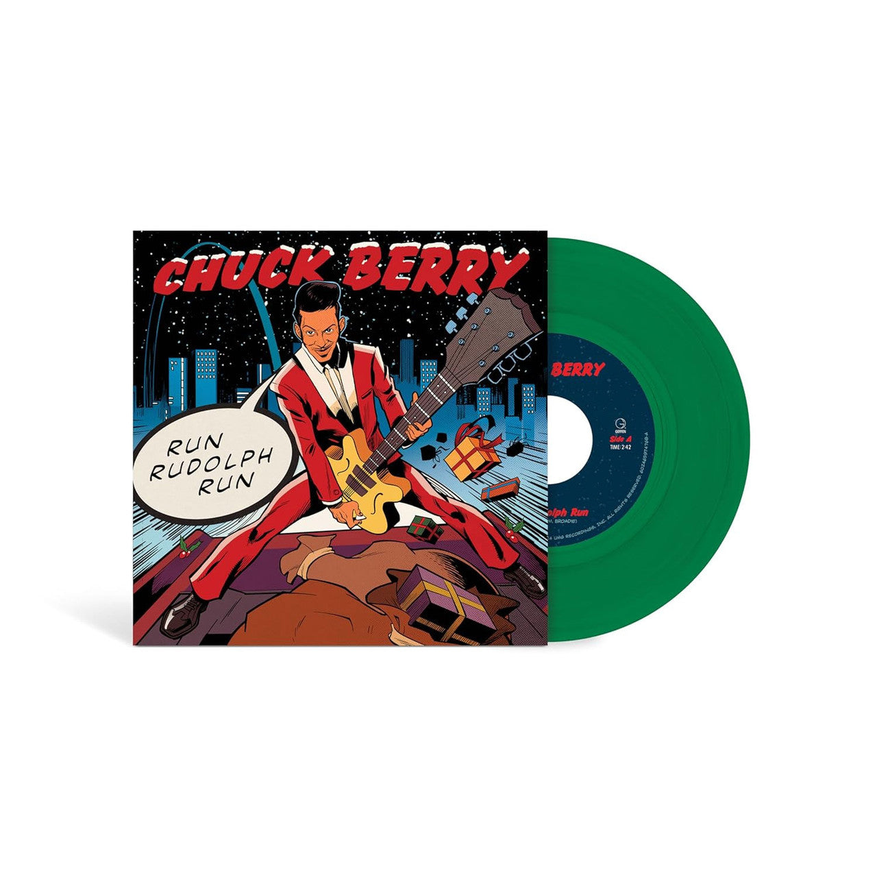 PRE-ORDER: CHUCK BERRY "Run Rudolph Run" 7" (Evergreen Vinyl)