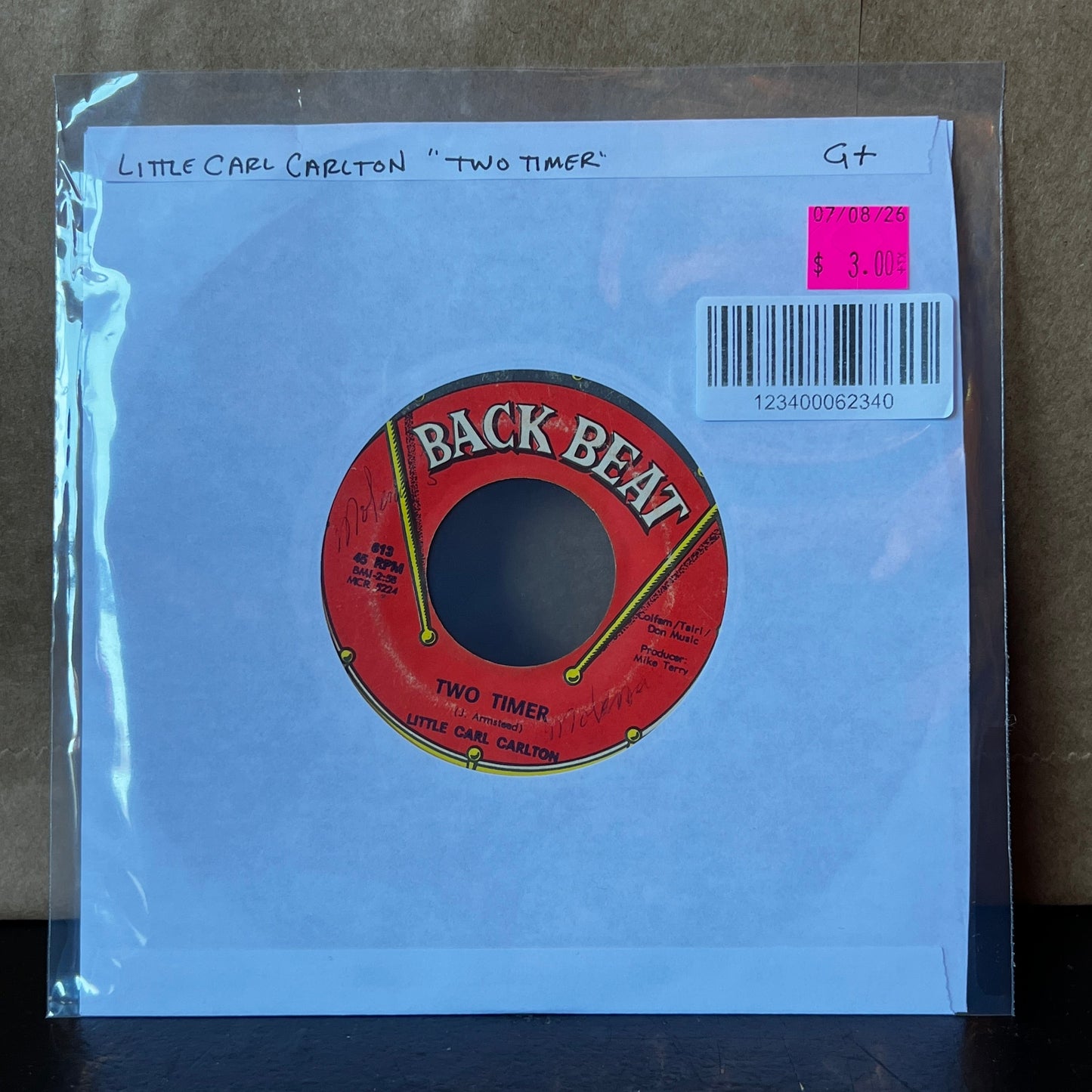 Used Vinyl: Little Carl Carlton "Two Timer / Drop By My Place" 7"