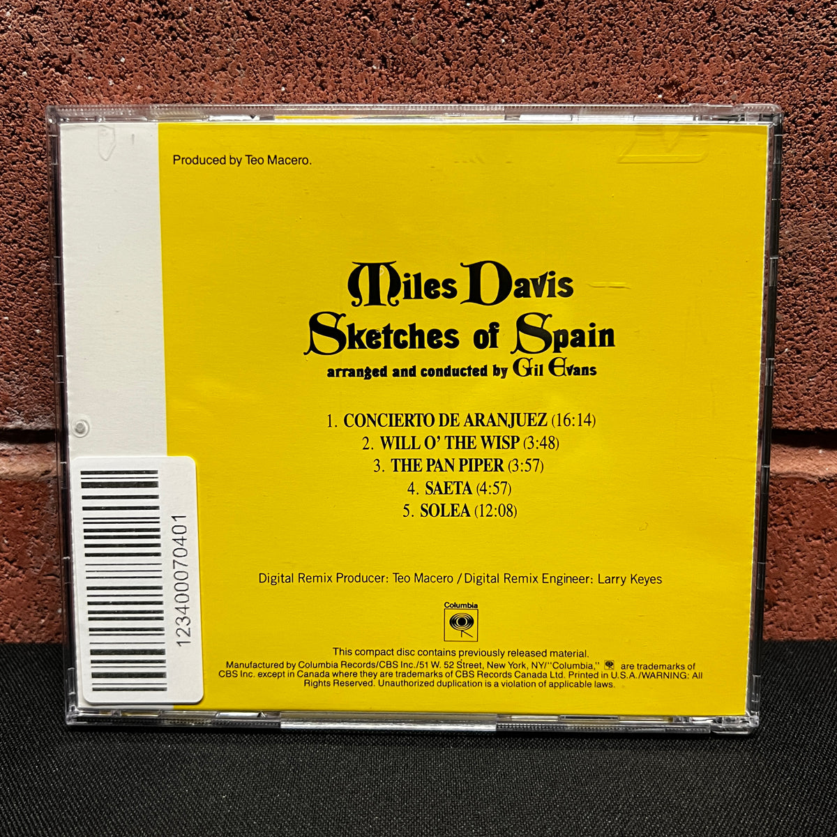 Used CD: Miles Davis ‎"Sketches Of Spain" CD